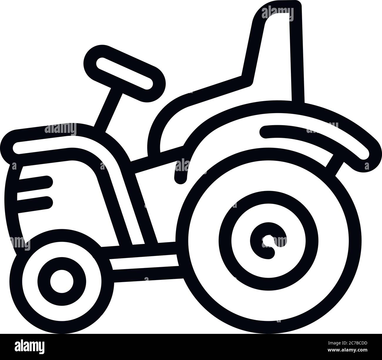 Tractor icon. Outline tractor vector icon for web design isolated on ...