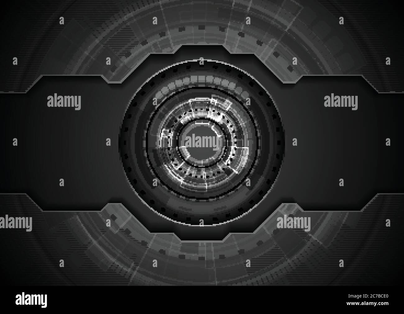 Black concept technology background with gear shape. Vector design ...