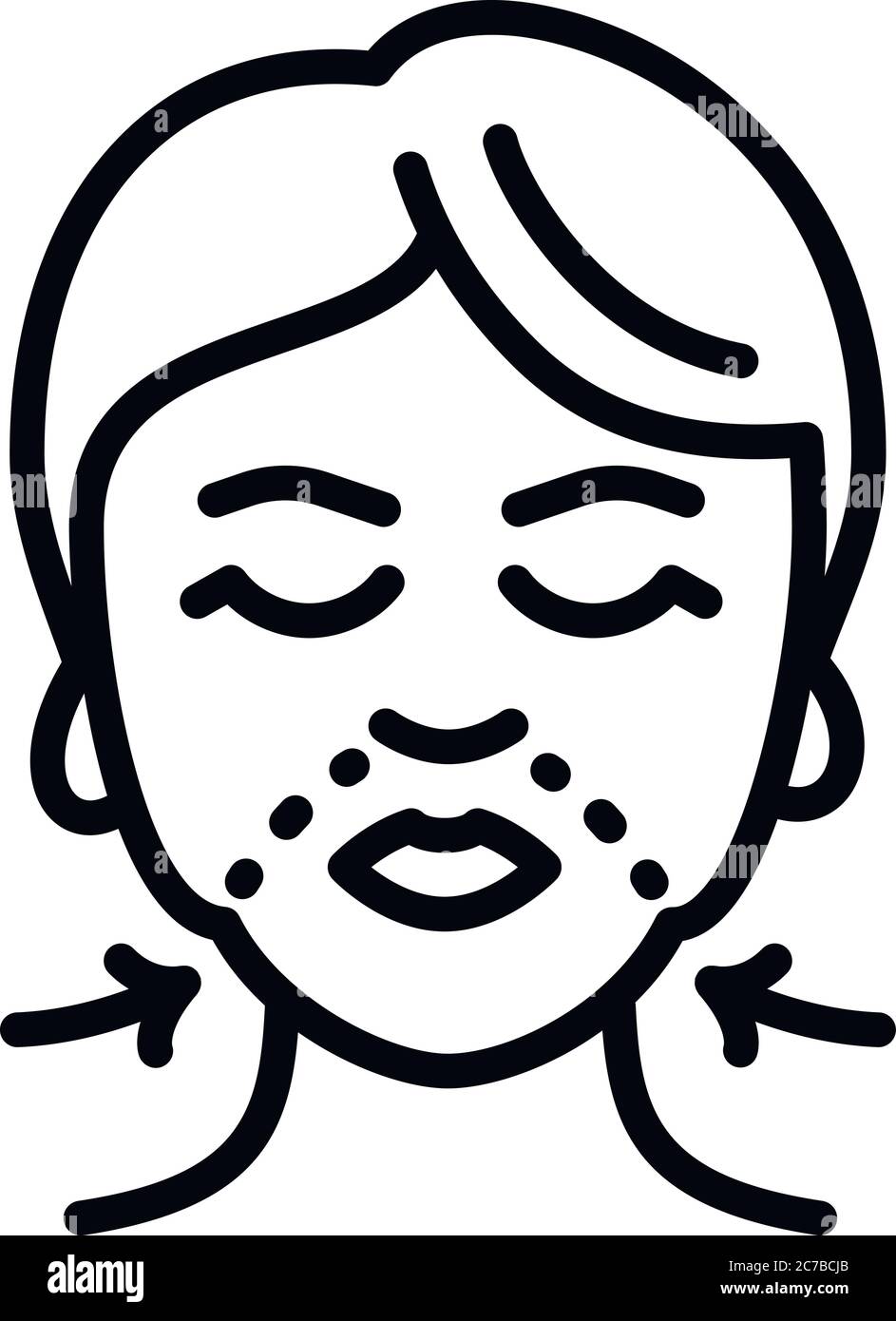 Face lifting treatment icon. Outline face lifting treatment vector icon for web design isolated on white background Stock Vector