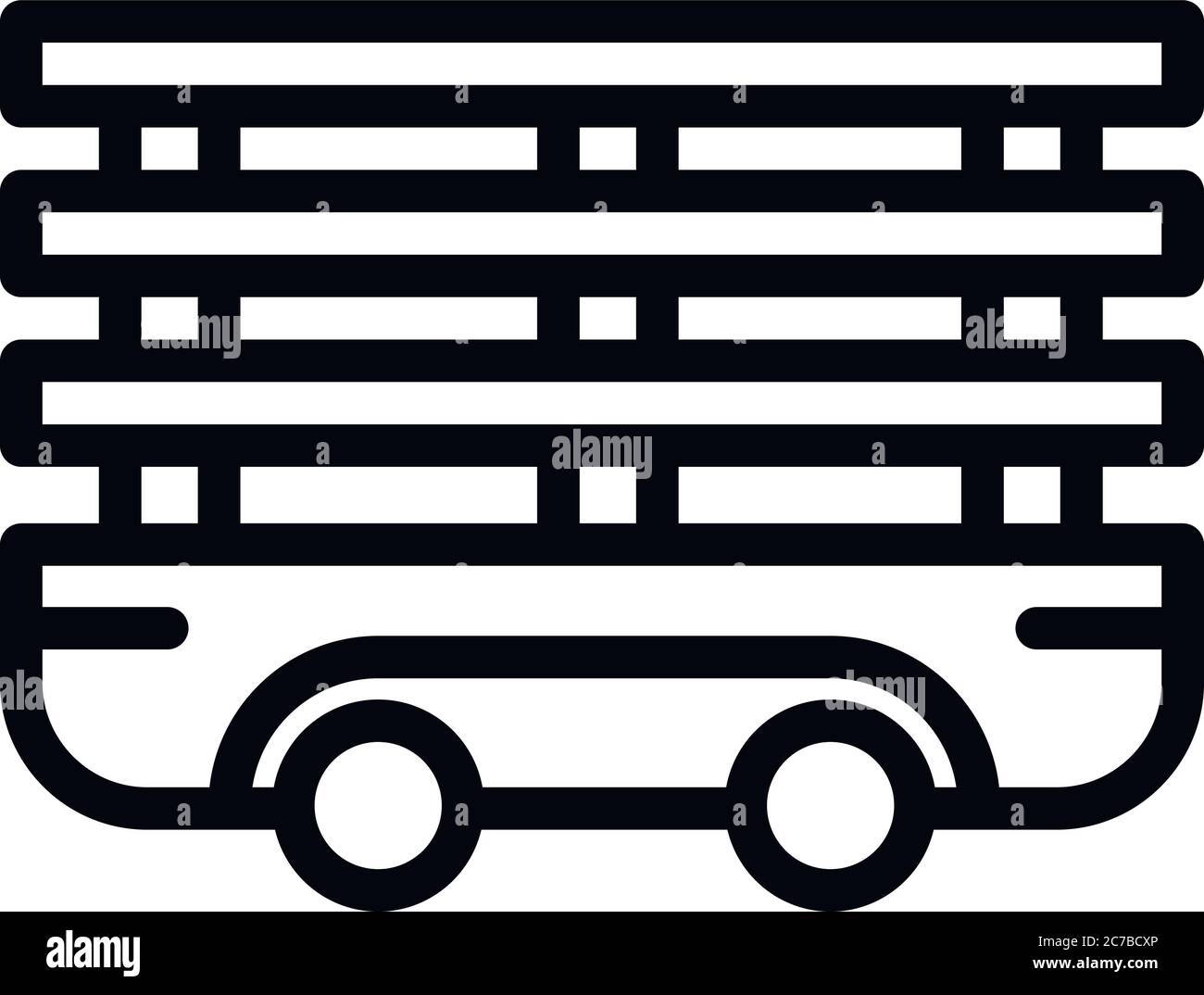 Farm empty trailer icon. Outline farm empty trailer vector icon for web ...