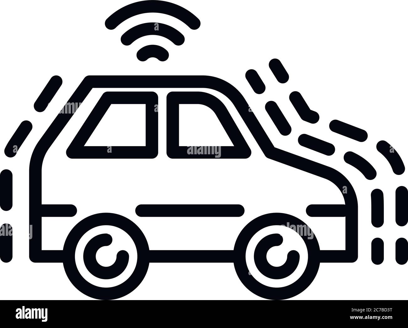 Smart futuristic car icon. Outline smart futuristic car vector icon for web design isolated on white background Stock Vector