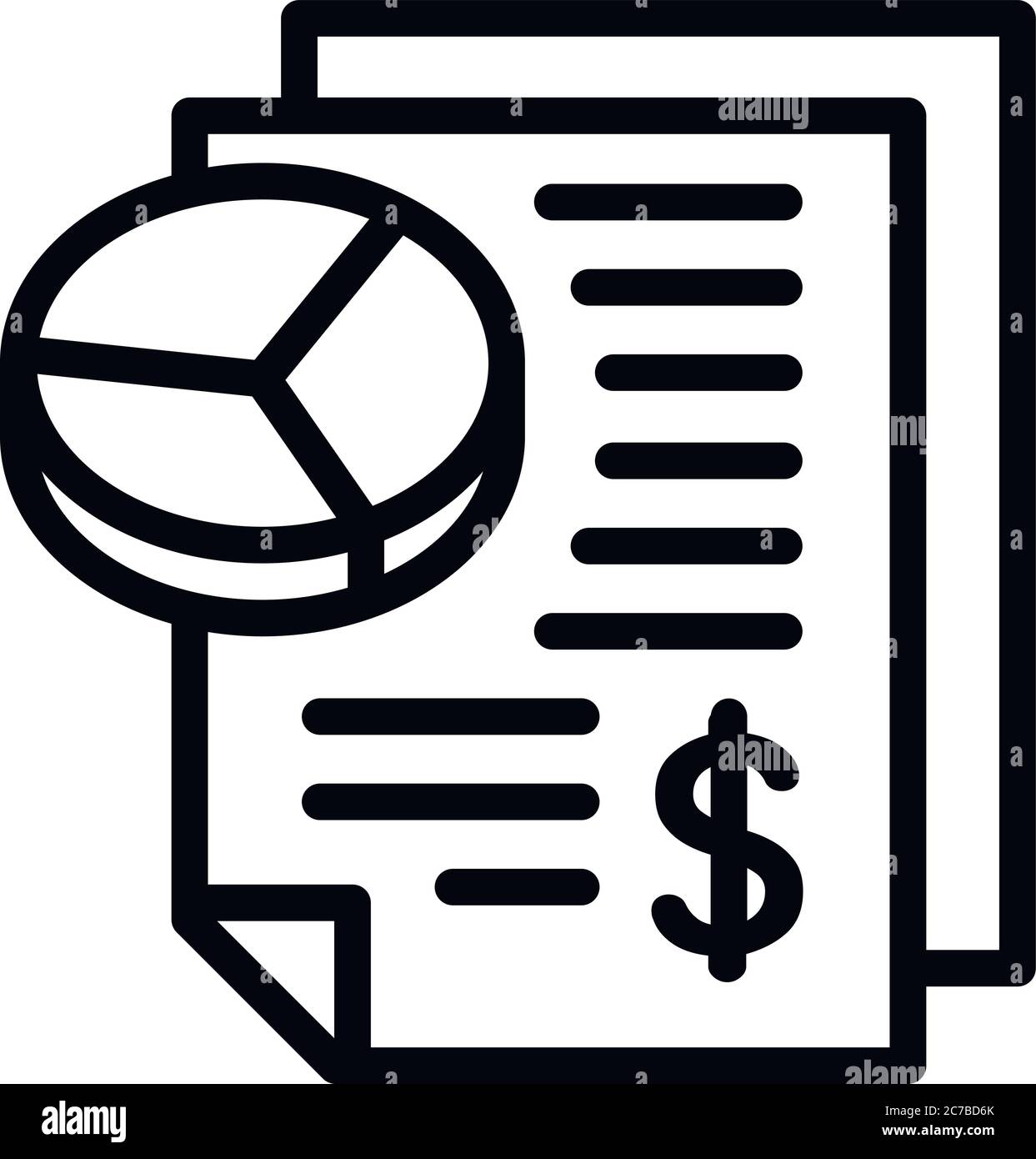 Pie chart finance report icon. Outline pie chart finance report vector ...