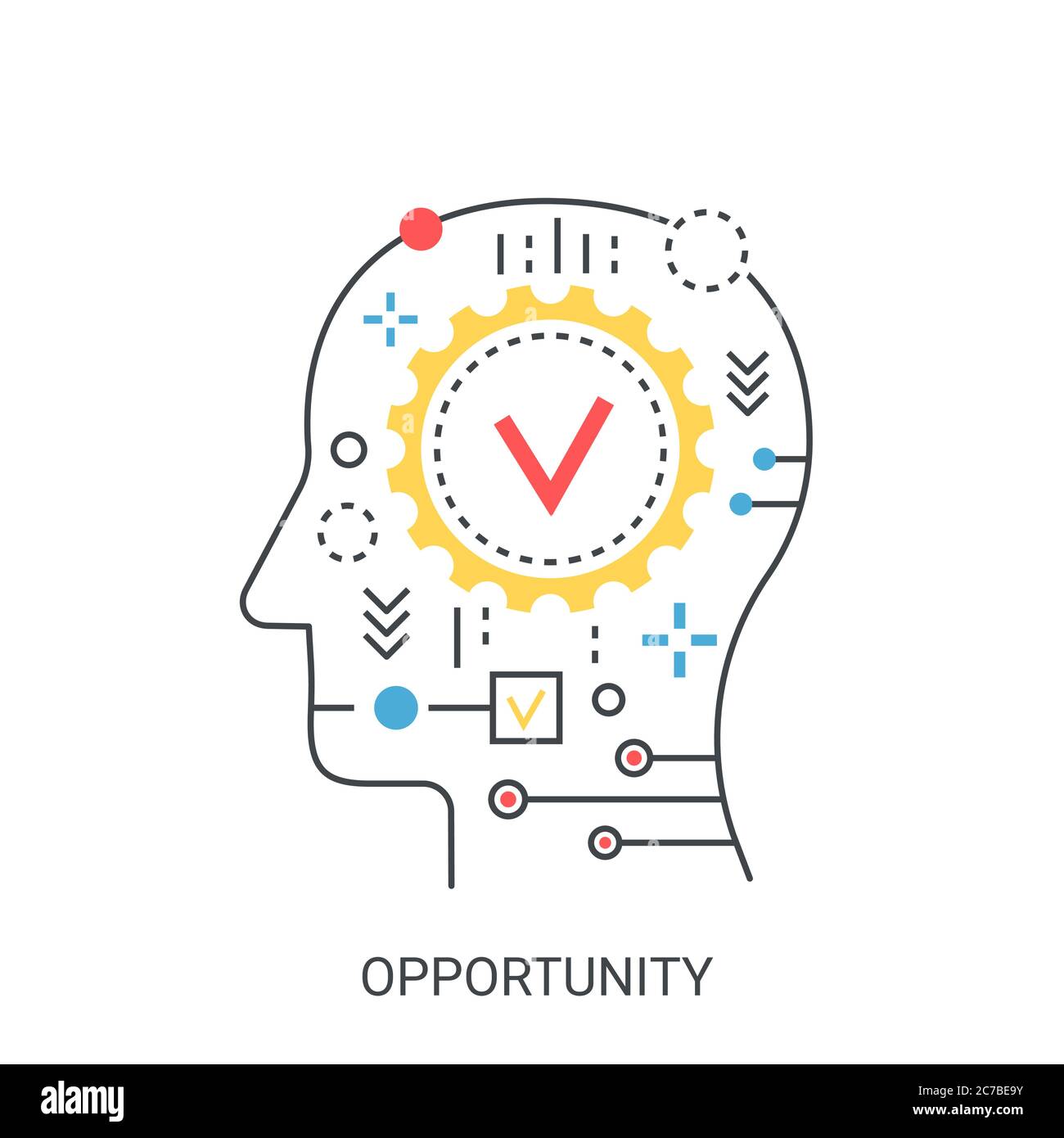 Opportunity flat line vector illustration concept isolated Stock Vector