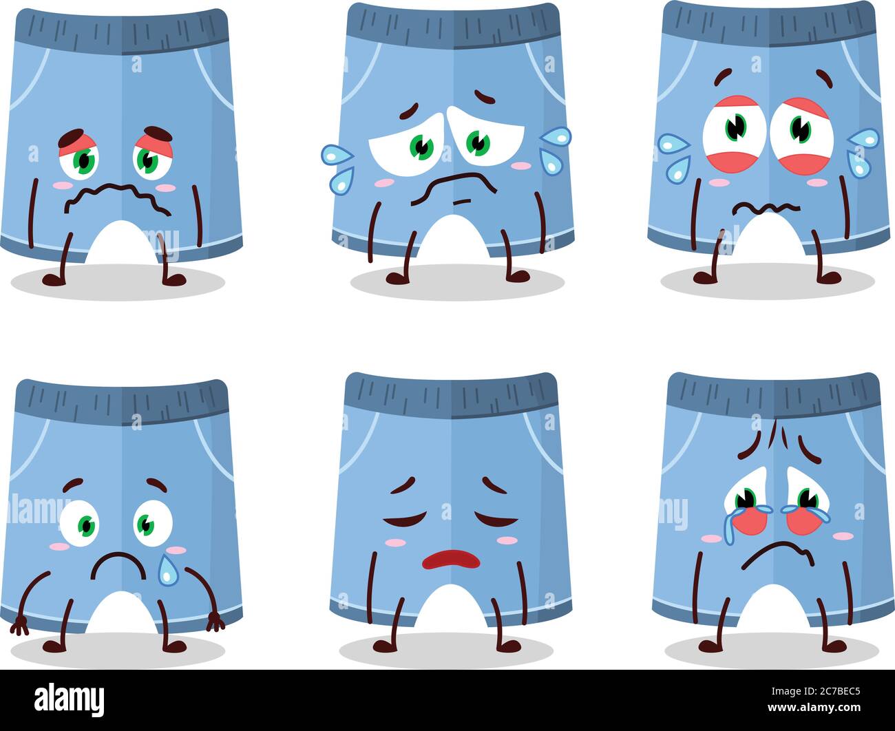 Shorts cartoon in character with sad expression Stock Vector