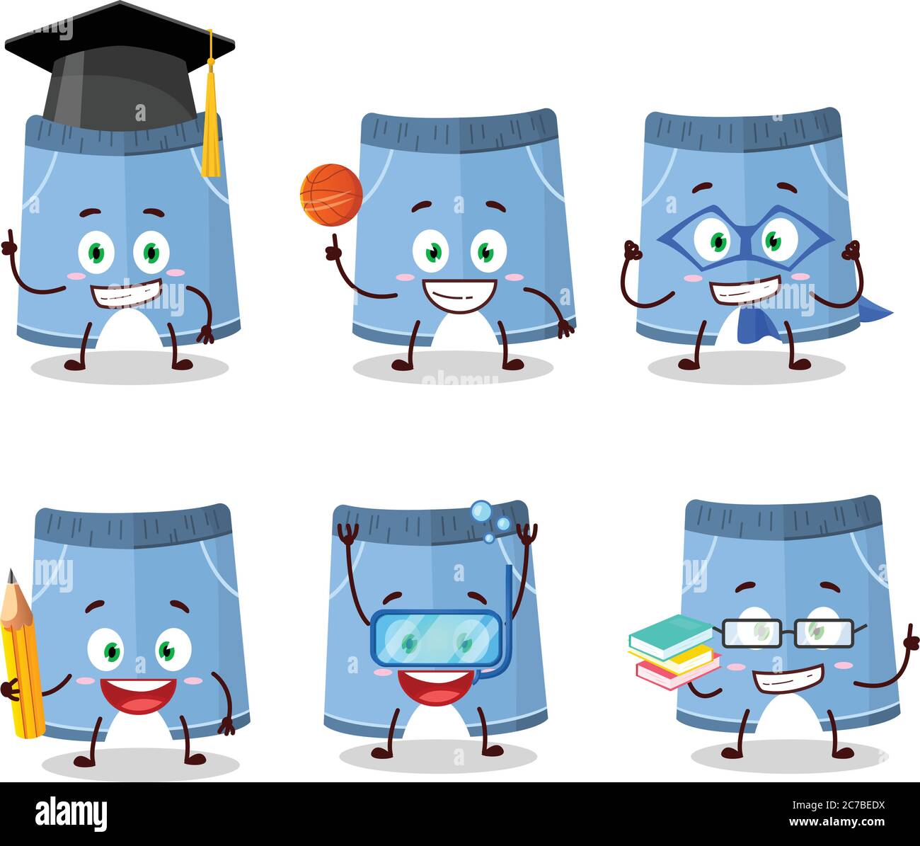 School Student Of Shorts Cartoon Character With Various Expressions School Student Of Shorts Cartoon Character With Various Expressions