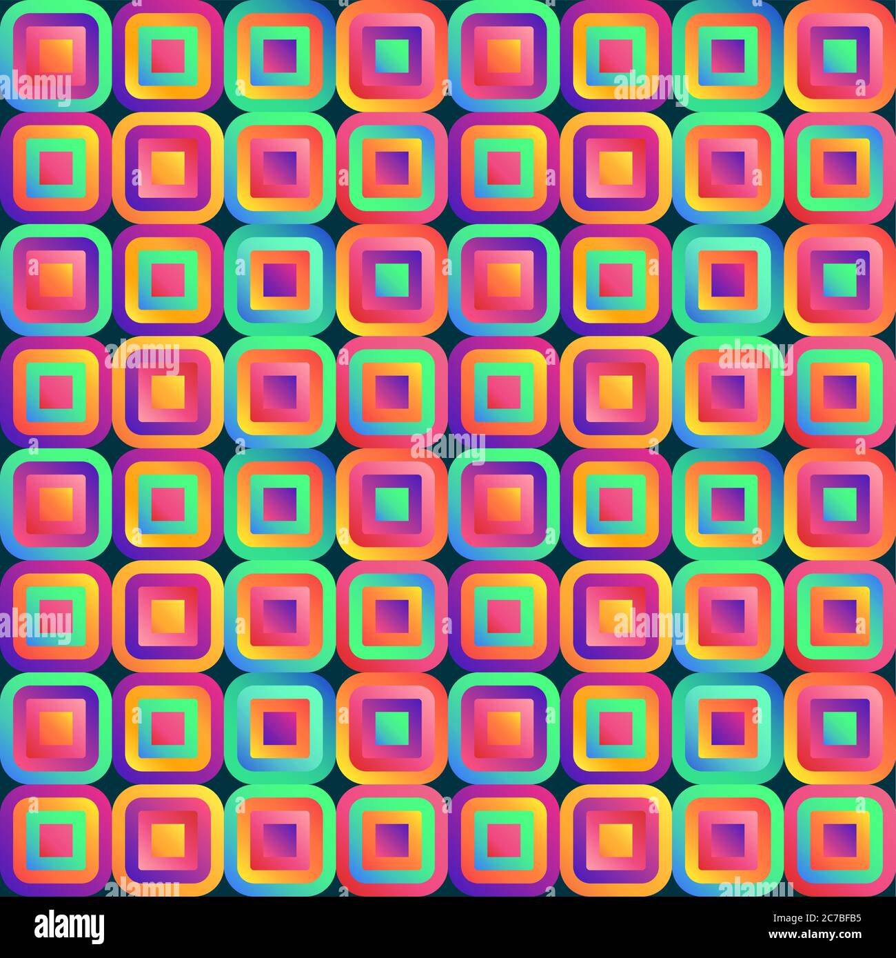 Vivid abstraction with multicolored cubes arranged in seamless pattern of background Stock Vector
