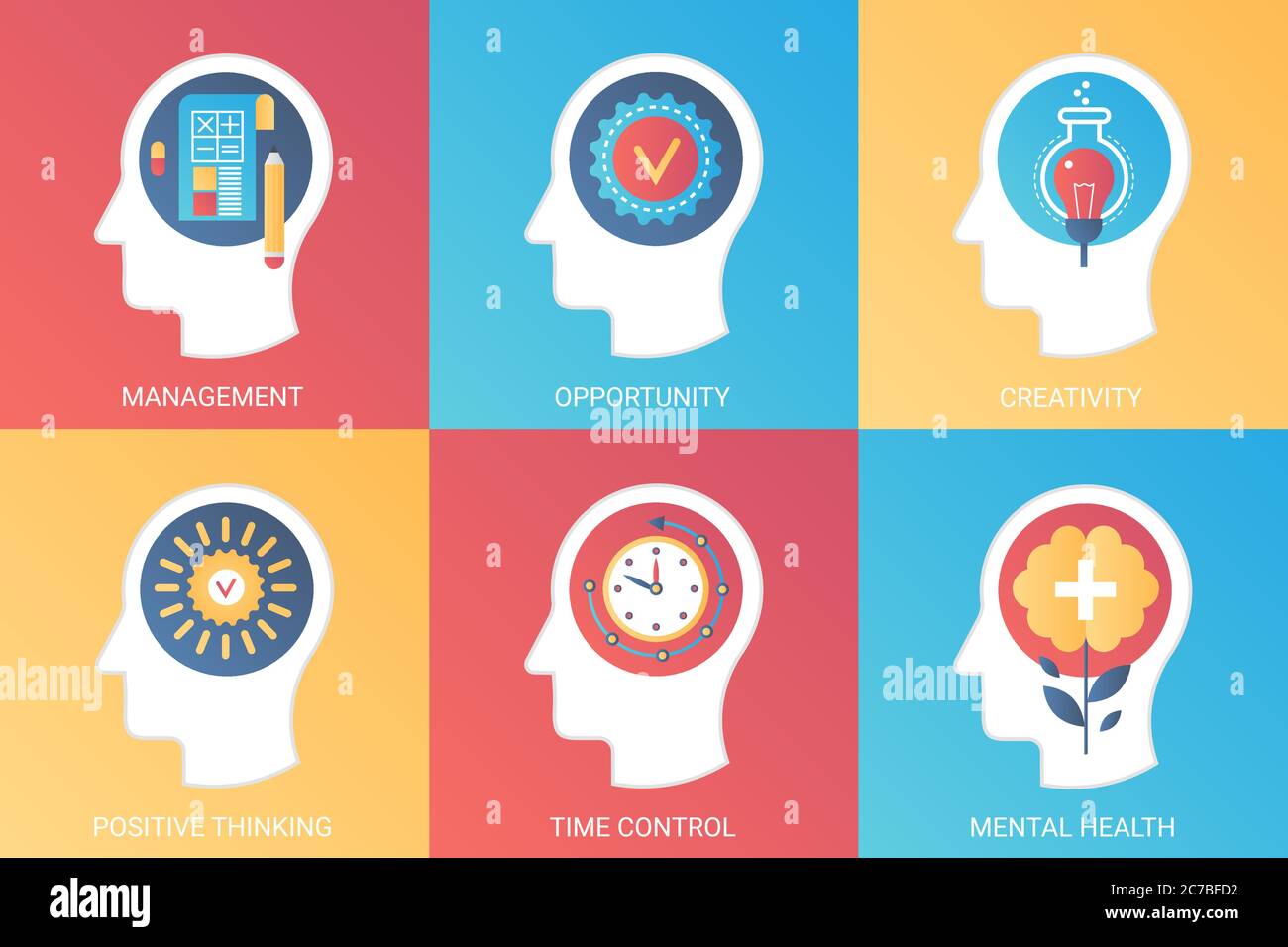 Vector Concept management, opportunity, creativity, positive thinking