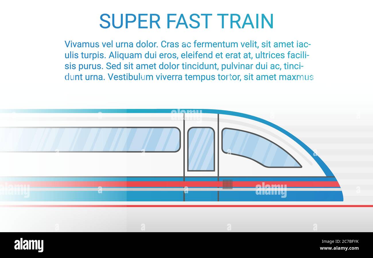 High speed rail train concept vector illustration Stock Vector