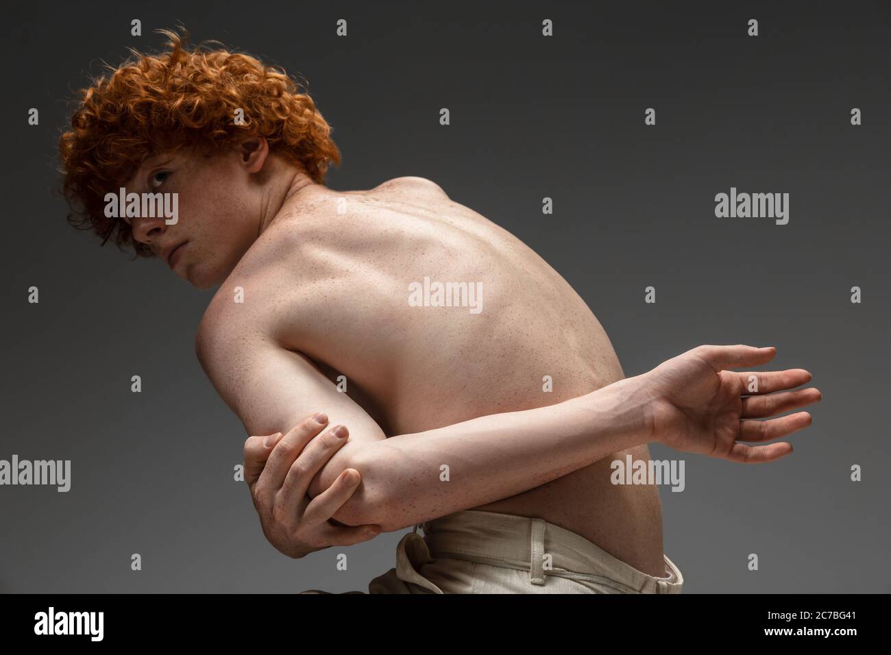 Curly redhead man with freckles hi-res stock photography and images - Alamy