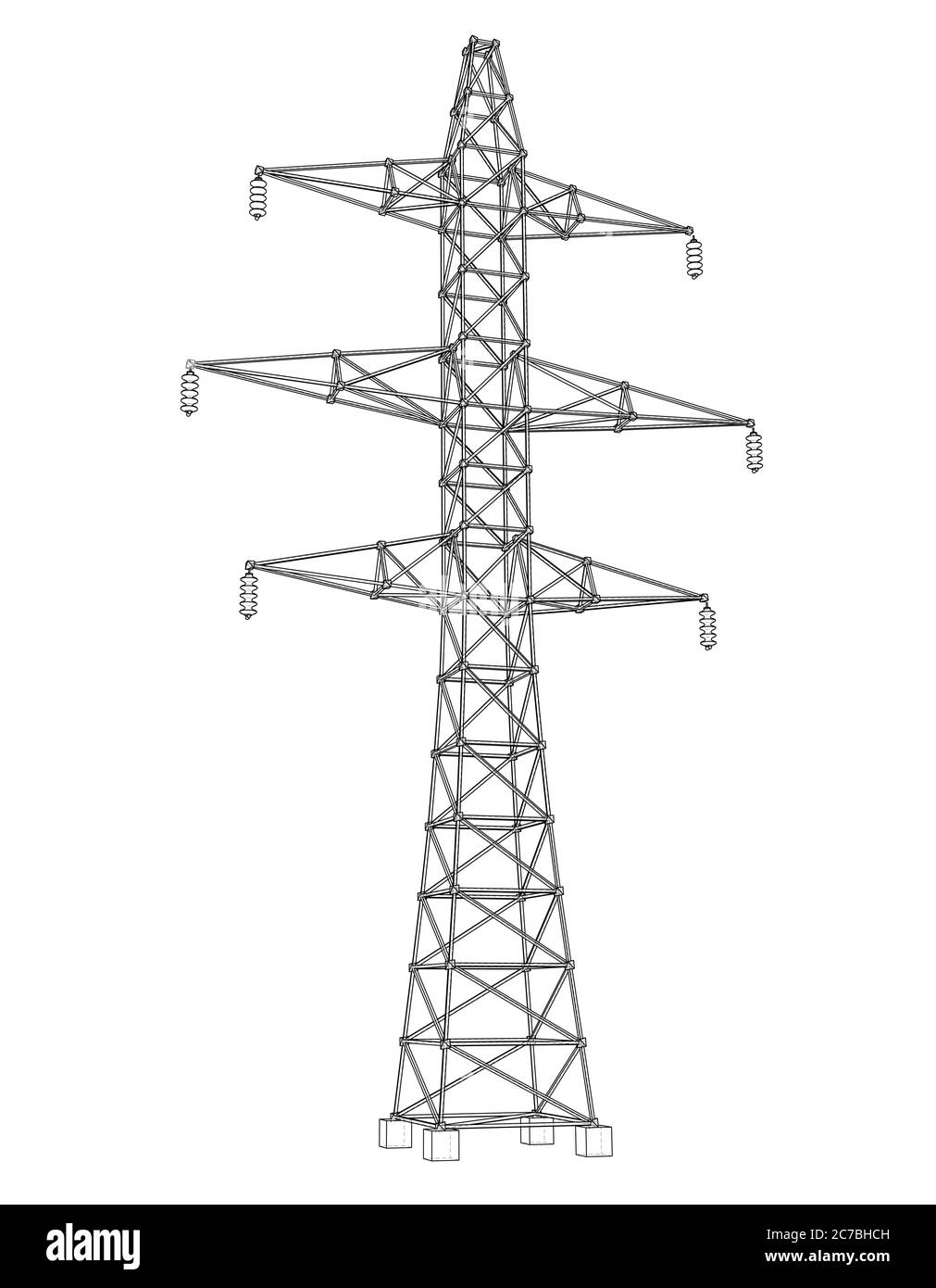 Electric pylon or electric tower concept Stock Photo