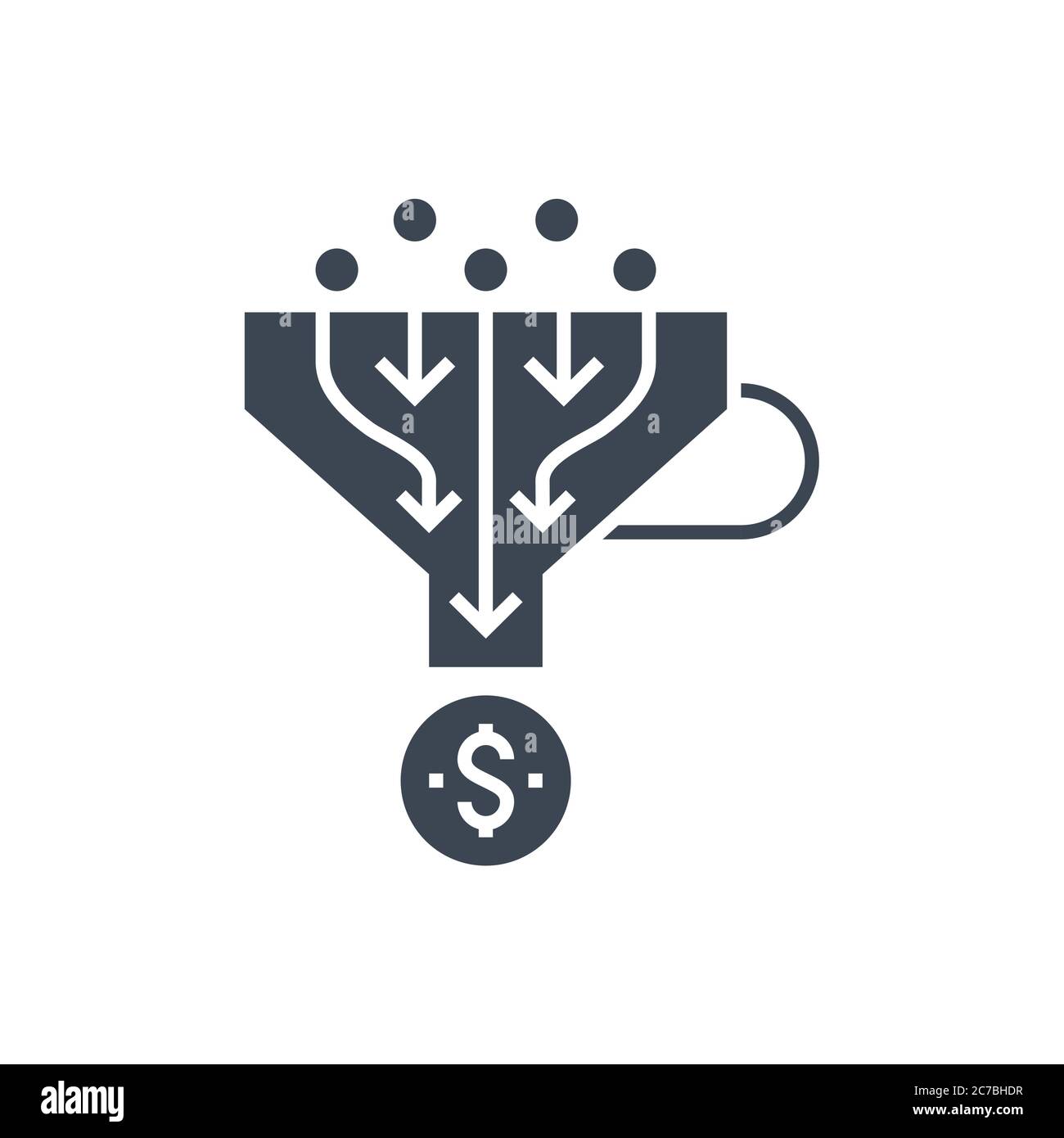 Sales Funnel Vector Glyph Icon Stock Vector