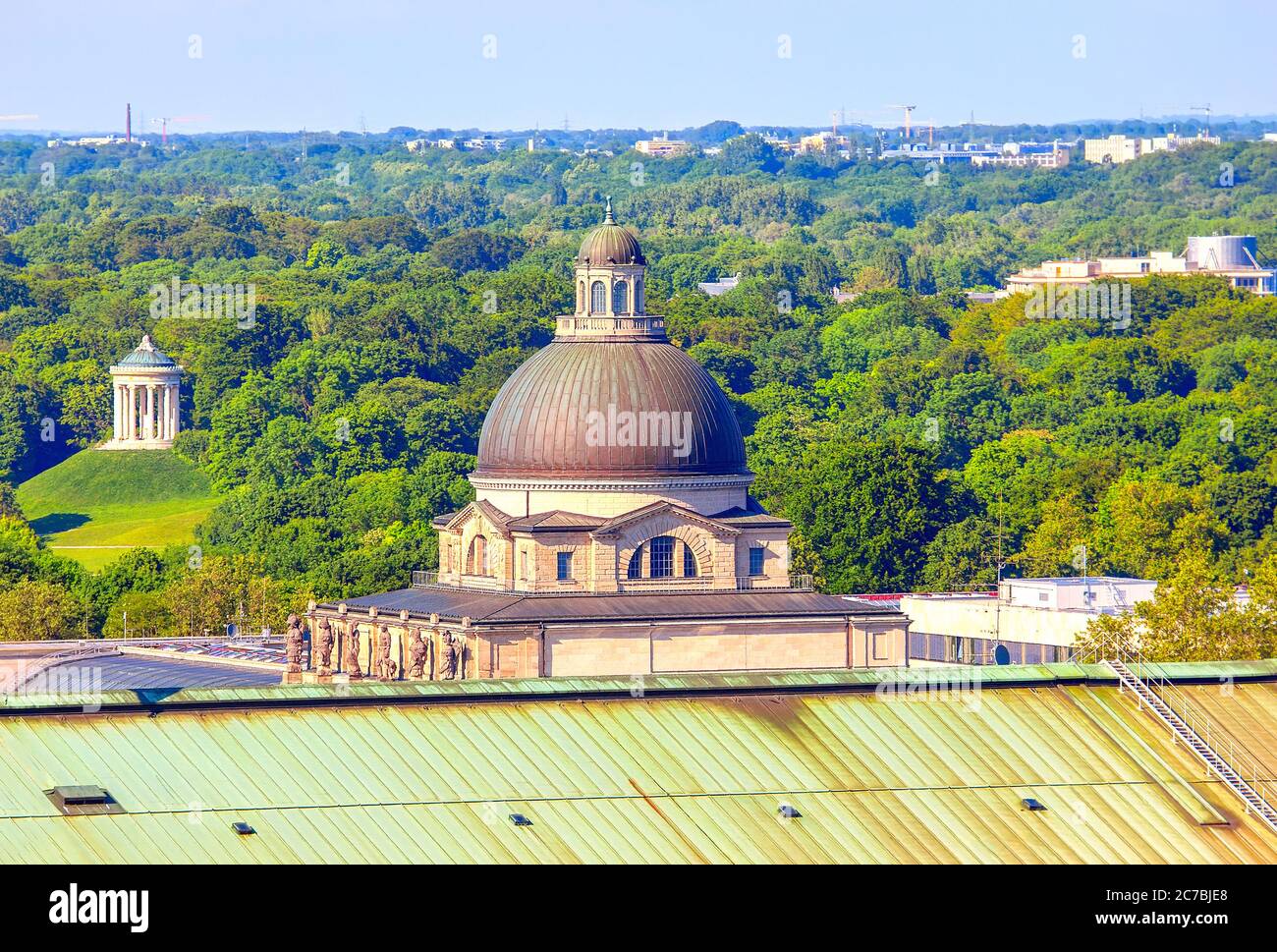 Aerial view of Cupola and English Garden in Munich Stock Photo Alamy
