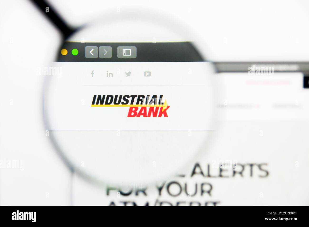 Los Angeles, California, USA - 24 March 2019: Illustrative Editorial of Industrial Bank website homepage. Industrial Bank logo visible on display Stock Photo