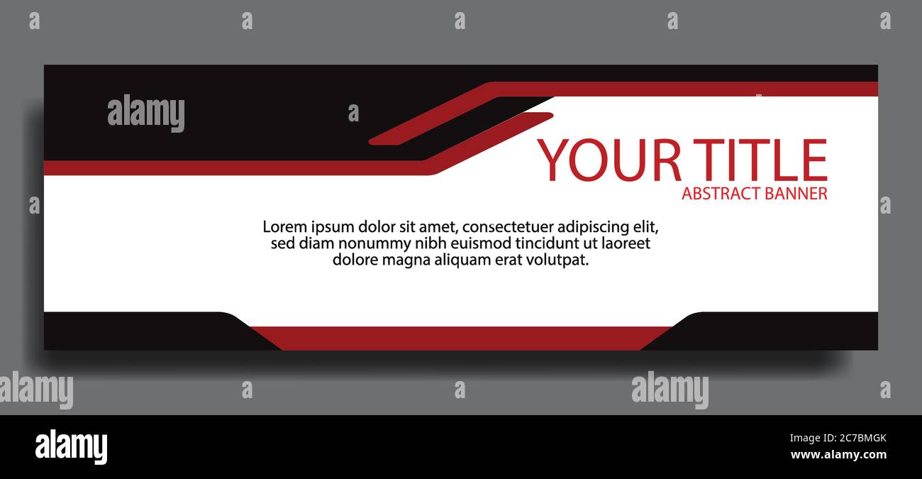 Standard size elegant red web banners. Design template vector Stock Vector