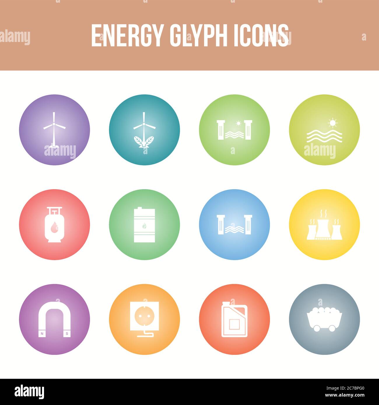 Unique energy vector glyph icon set Stock Vector Image & Art - Alamy