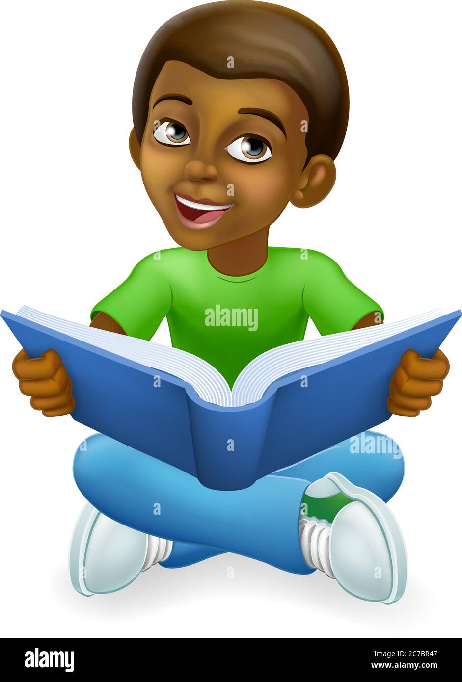 Happy Black Child Cartoon