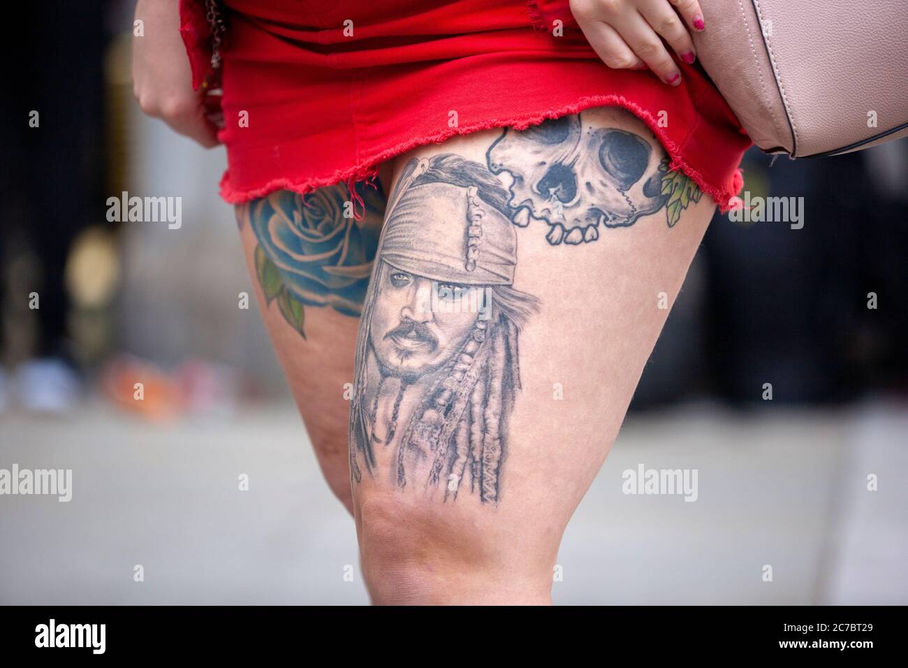 Leg tattoos hi-res stock photography and images - Alamy
