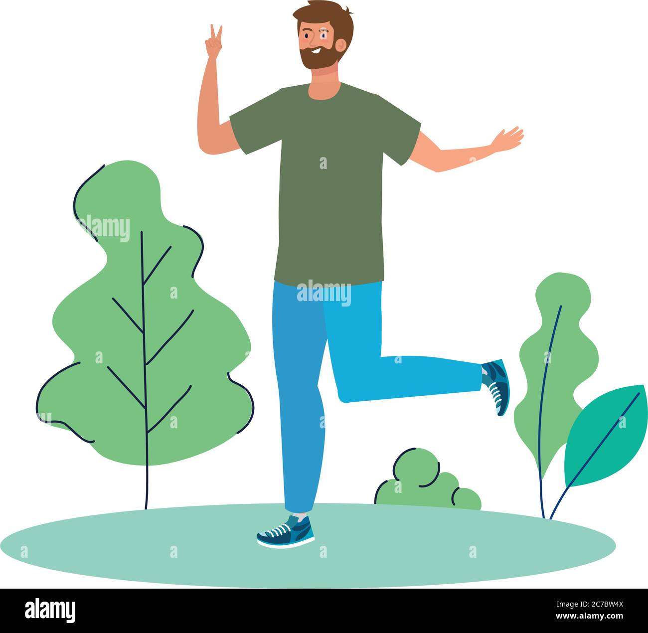 Isolated avatar man at park vector design Stock Vector Image & Art - Alamy