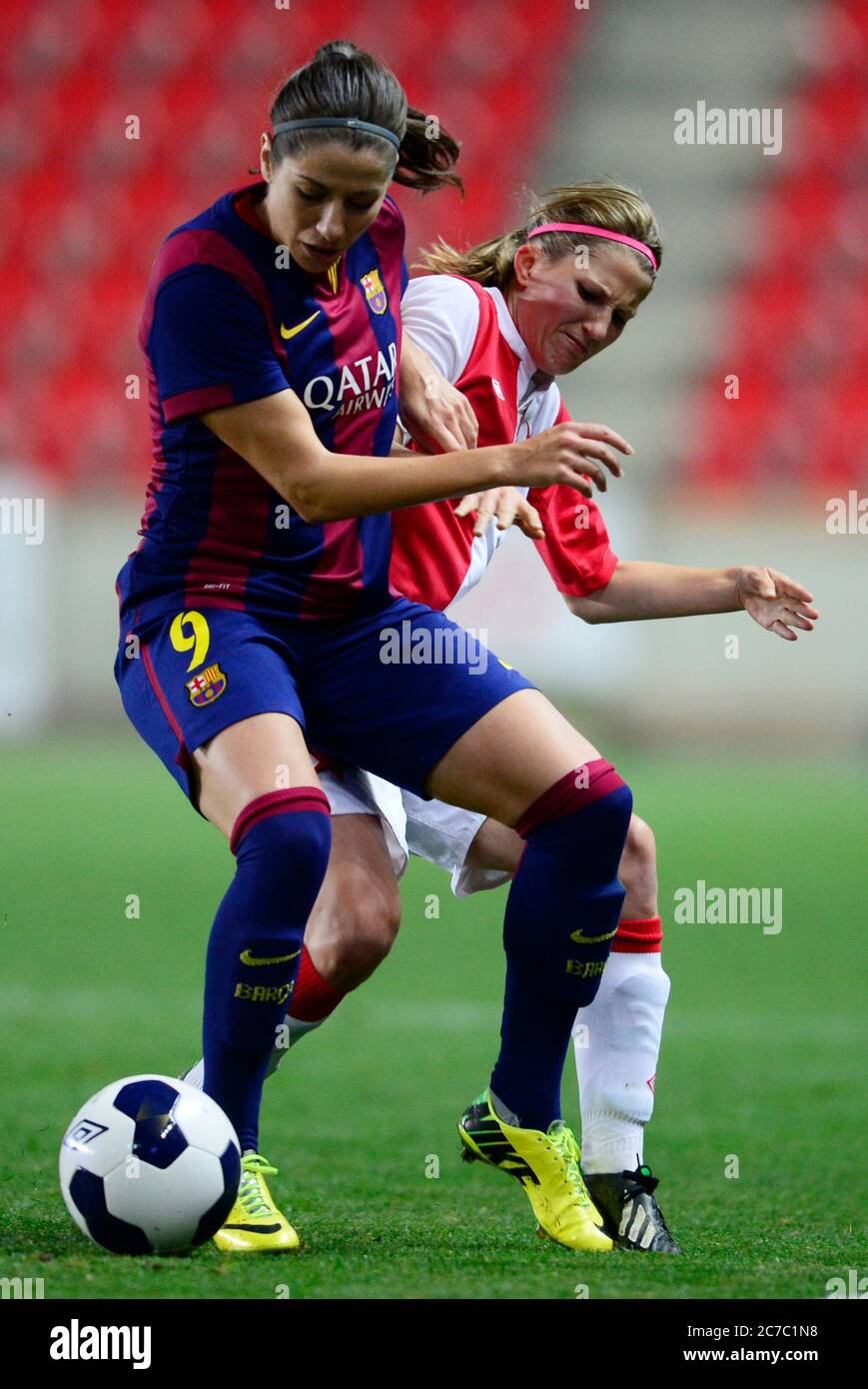 Marjolen Wafula Nekesa of Slavia (left) celebrates goal during the final  round of women Champions