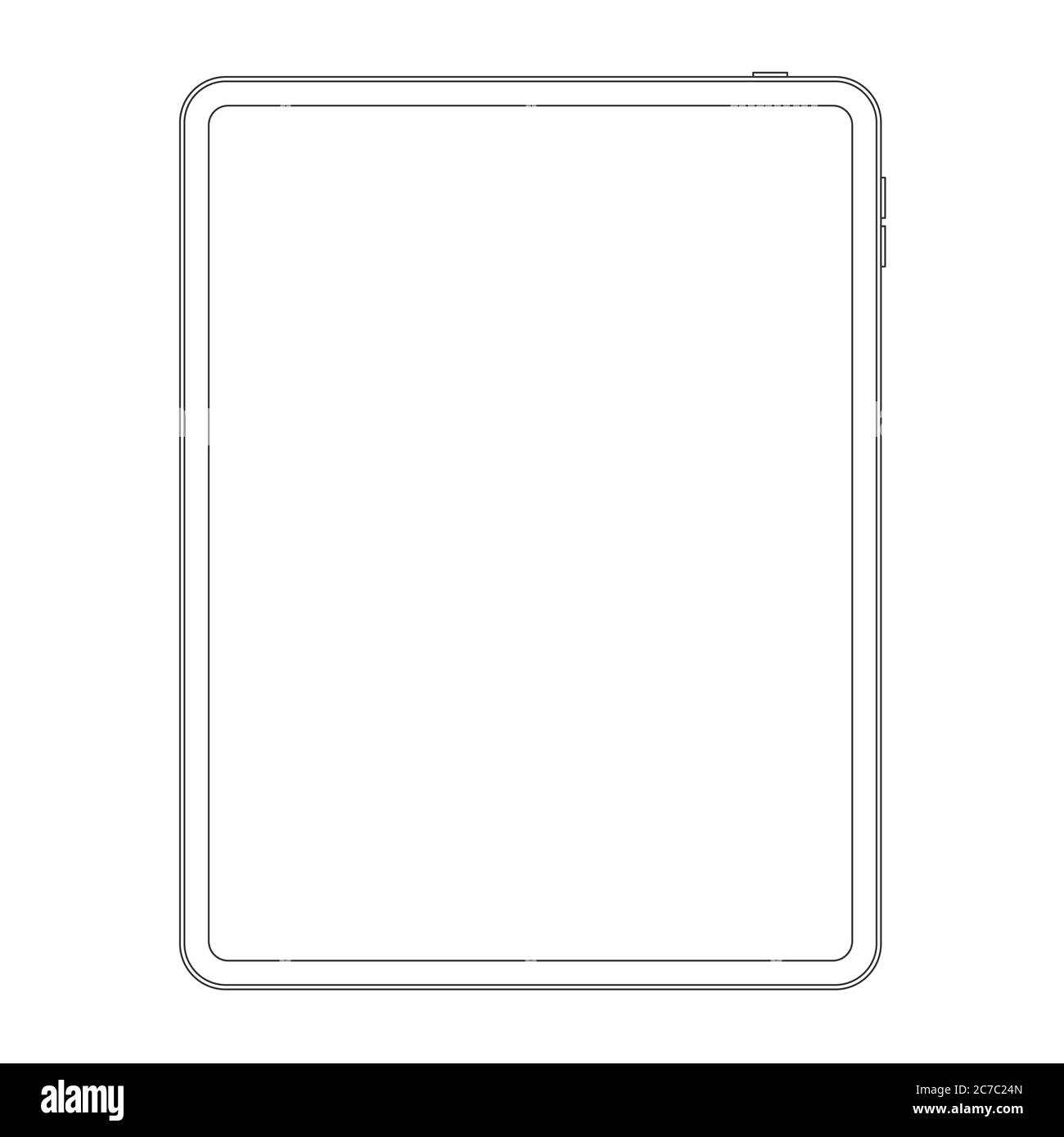 Outline line style of new version vector tablet computer isolated Stock