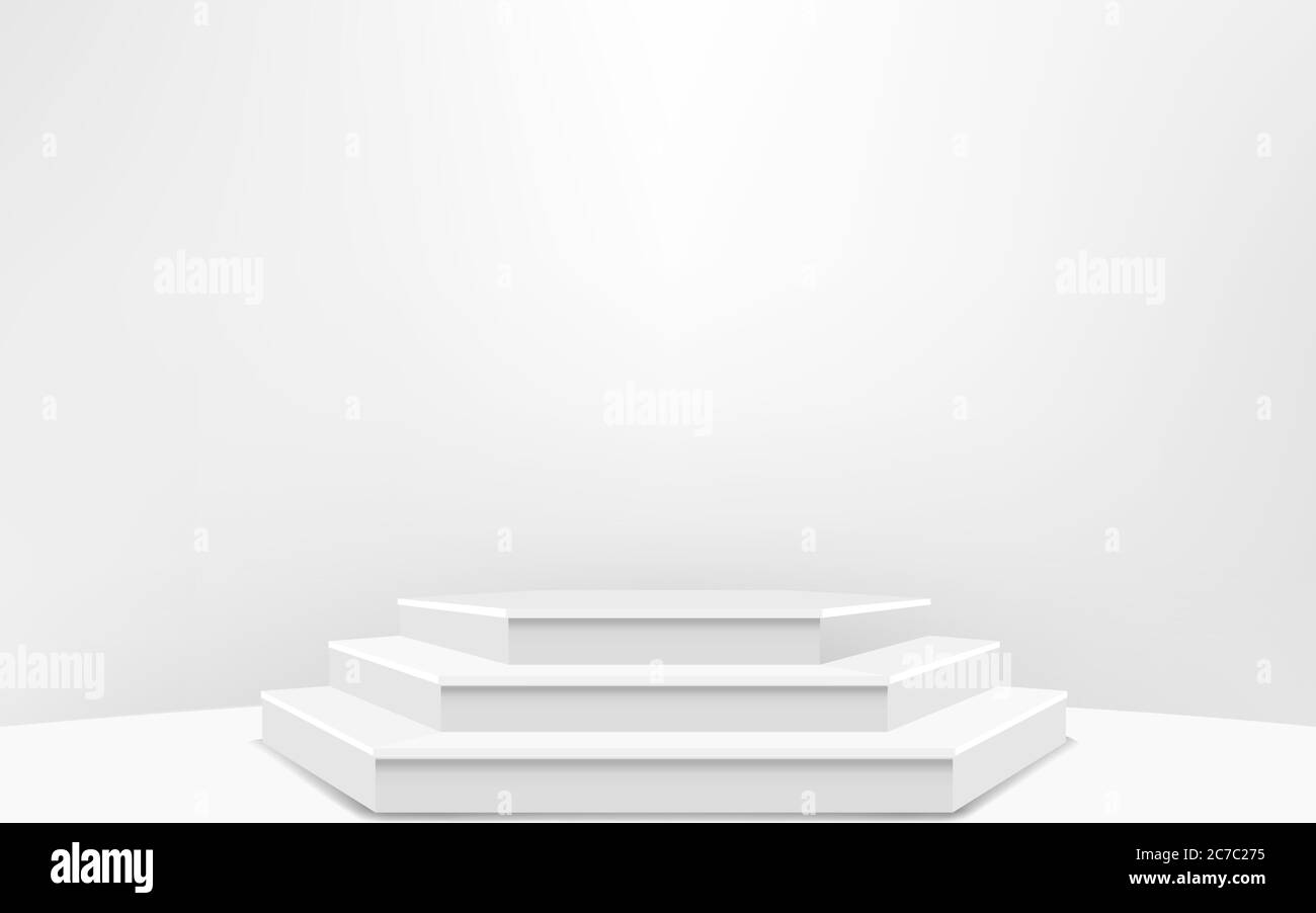white podium in the white studio room Stock Vector Image & Art - Alamy