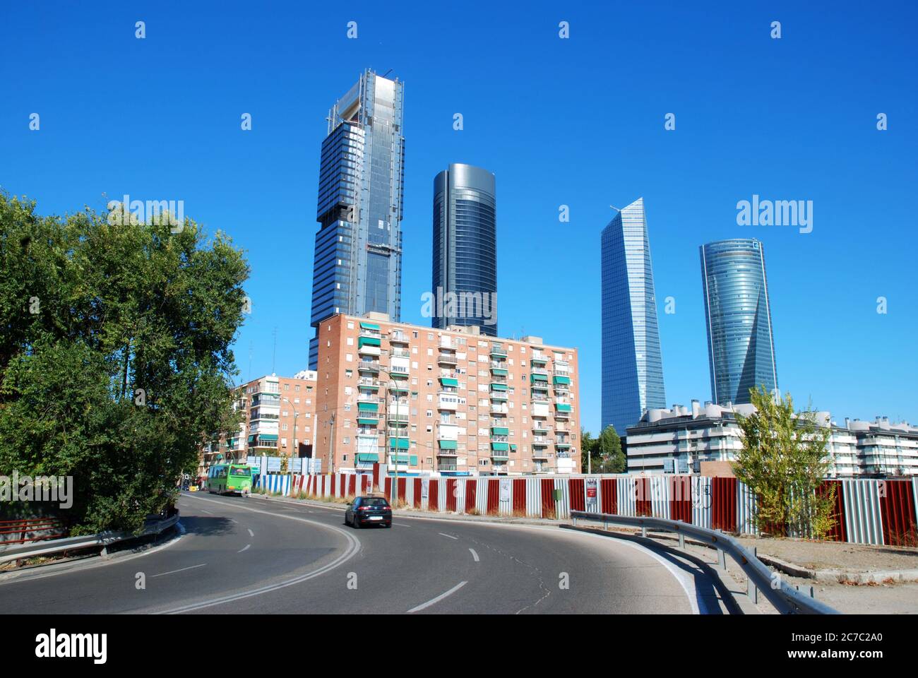 Cuatro Torres Business Area from Chamartin. Madrid, Spain. Stock Photo