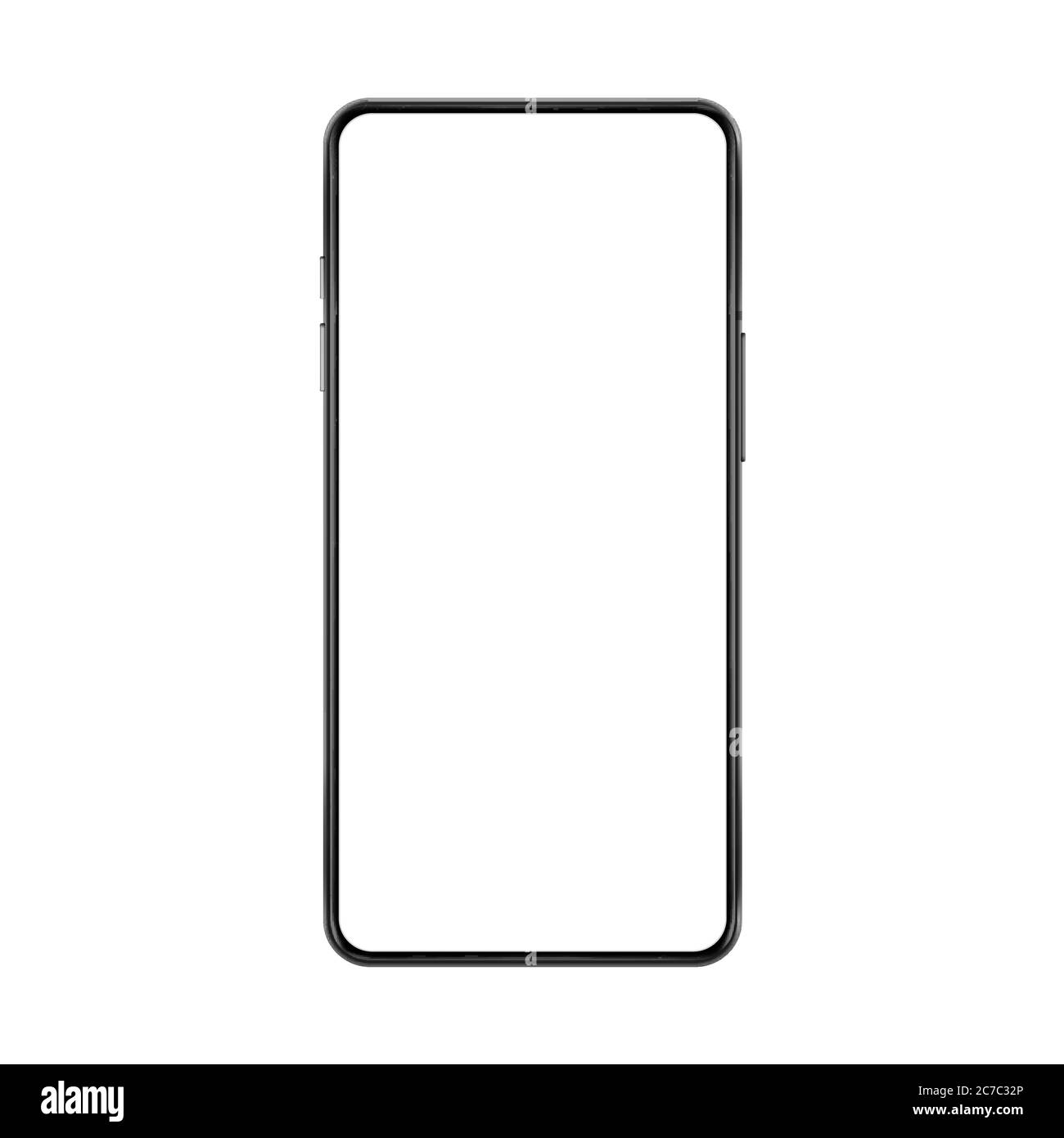 Frameless no frame realistic imagined smartphone mock up with blank white screen vector illustration Stock Vector