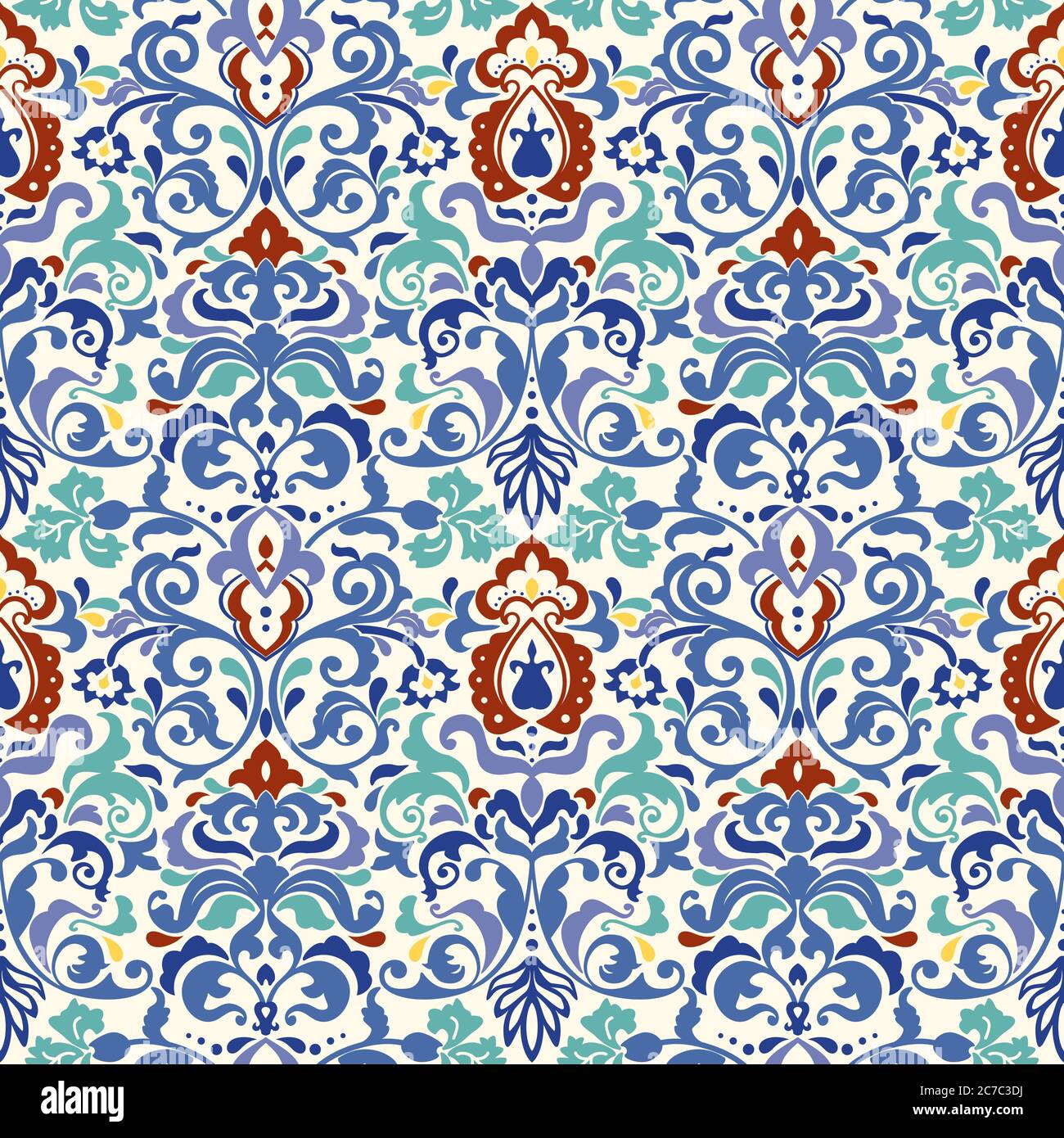 Seamless damask wallpaper. Seamless vintage pattern in Victorian style ...
