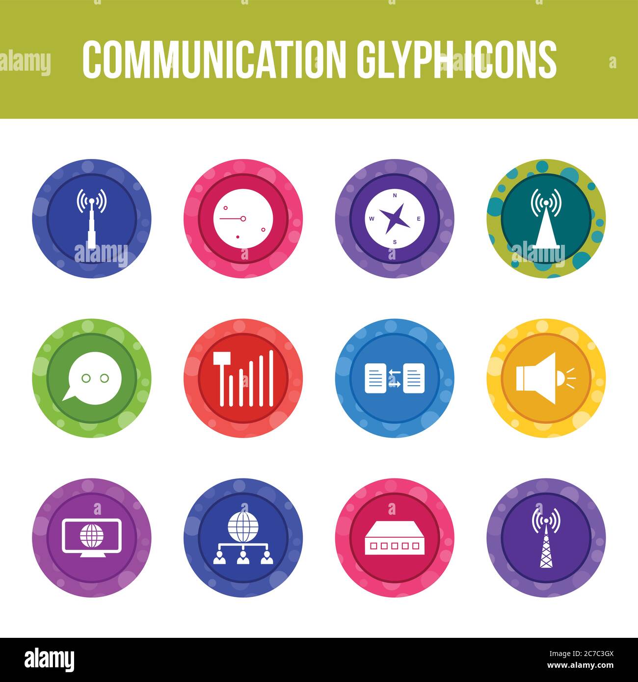 Unique communication vector glyph icon set Stock Vector Image & Art - Alamy