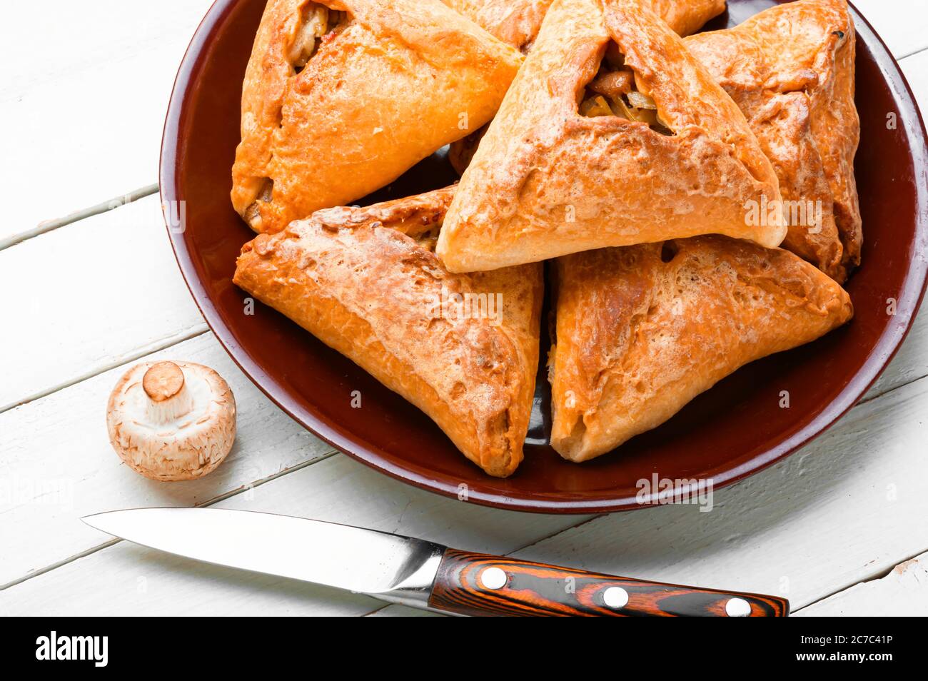 Tatar Pie Triangle Echpochmak, Russian Kurnik, Delicious Pastry