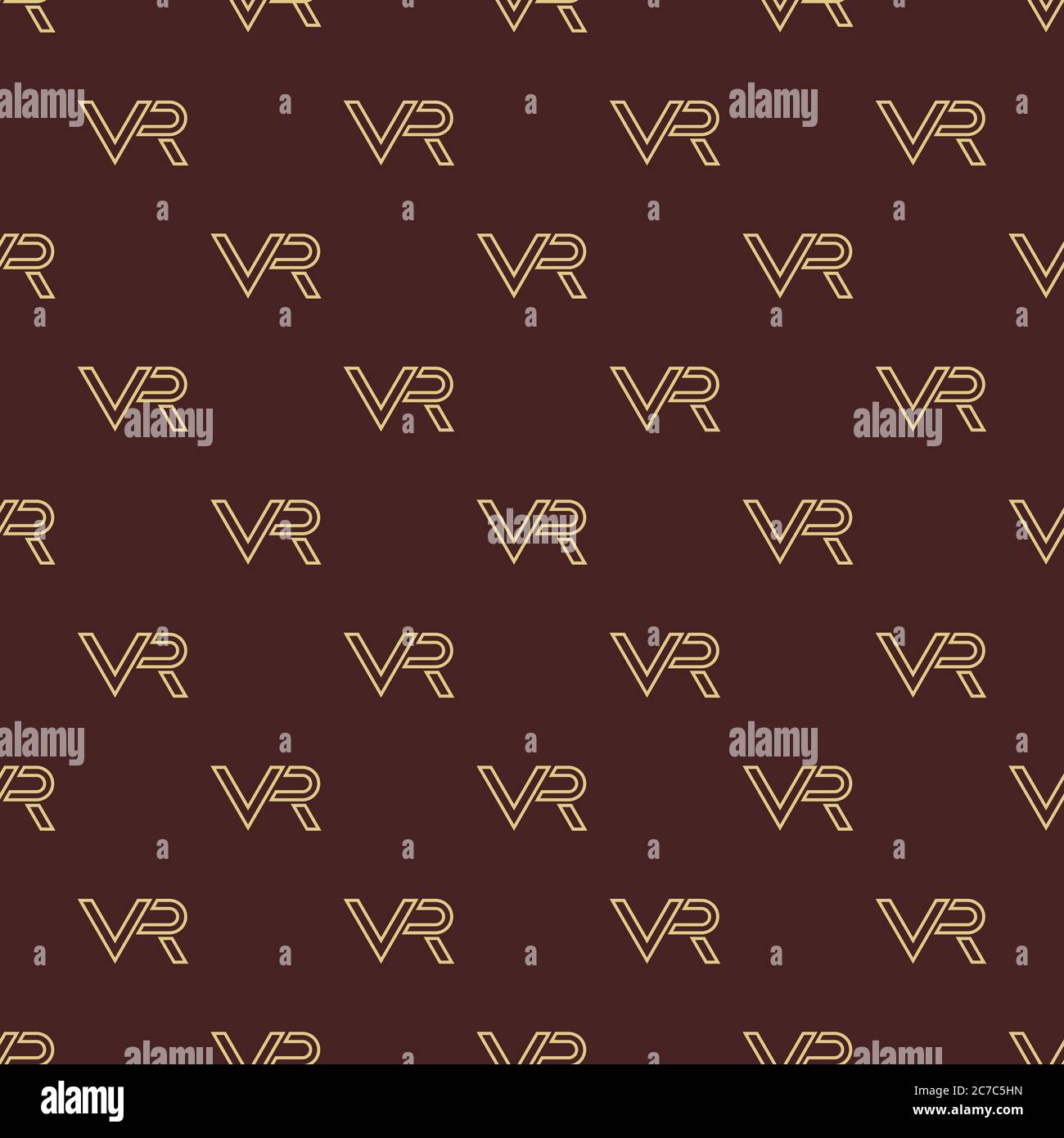 Seamless Vector Pattern With VR Logos Stock Vector
