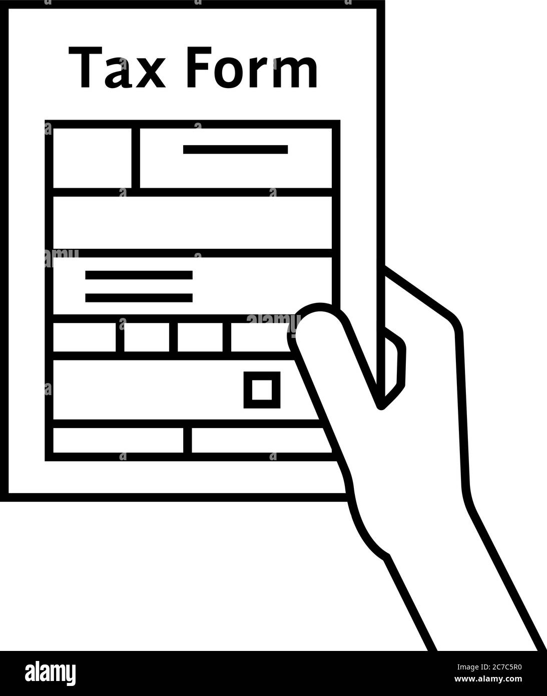 black hand holding thin line tax form Stock Vector Image & Art Alamy