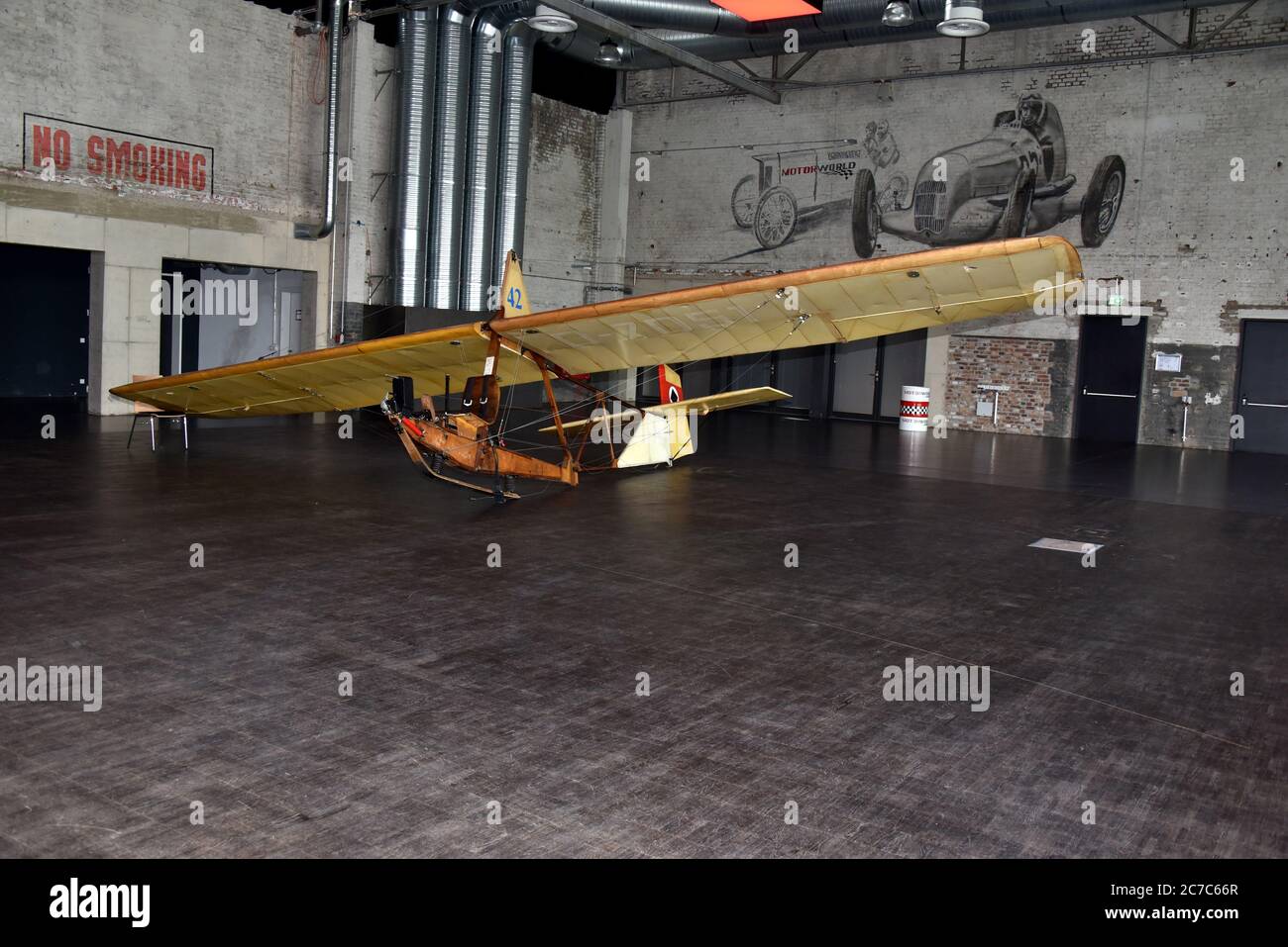Cologne, Germany. 15th July, 2020. A school glider SG 38, glider from the year 1942 is standing at a press event in the Motorworld Credit: Horst Galuschka/dpa/Alamy Live News Stock Photo