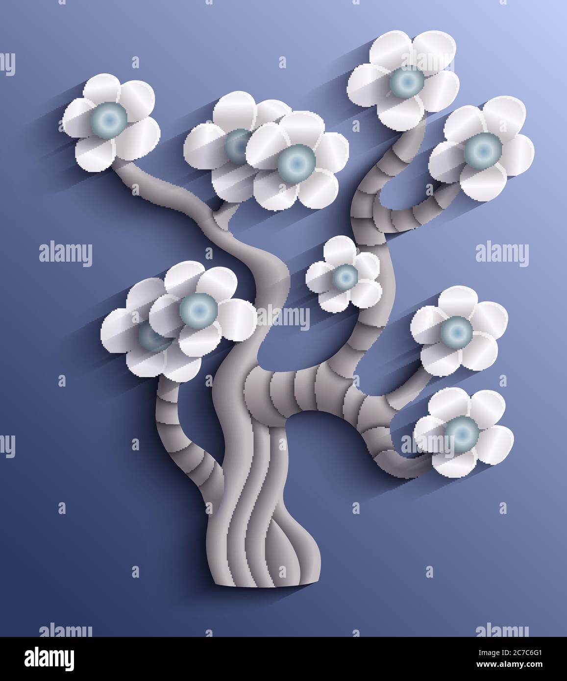 Vector modern illustration of volumetric tree Stock Vector Image & Art ...