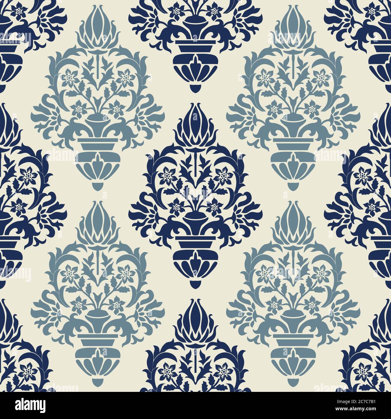 Seamless damask wallpaper. Seamless vintage pattern in Victorian style ...