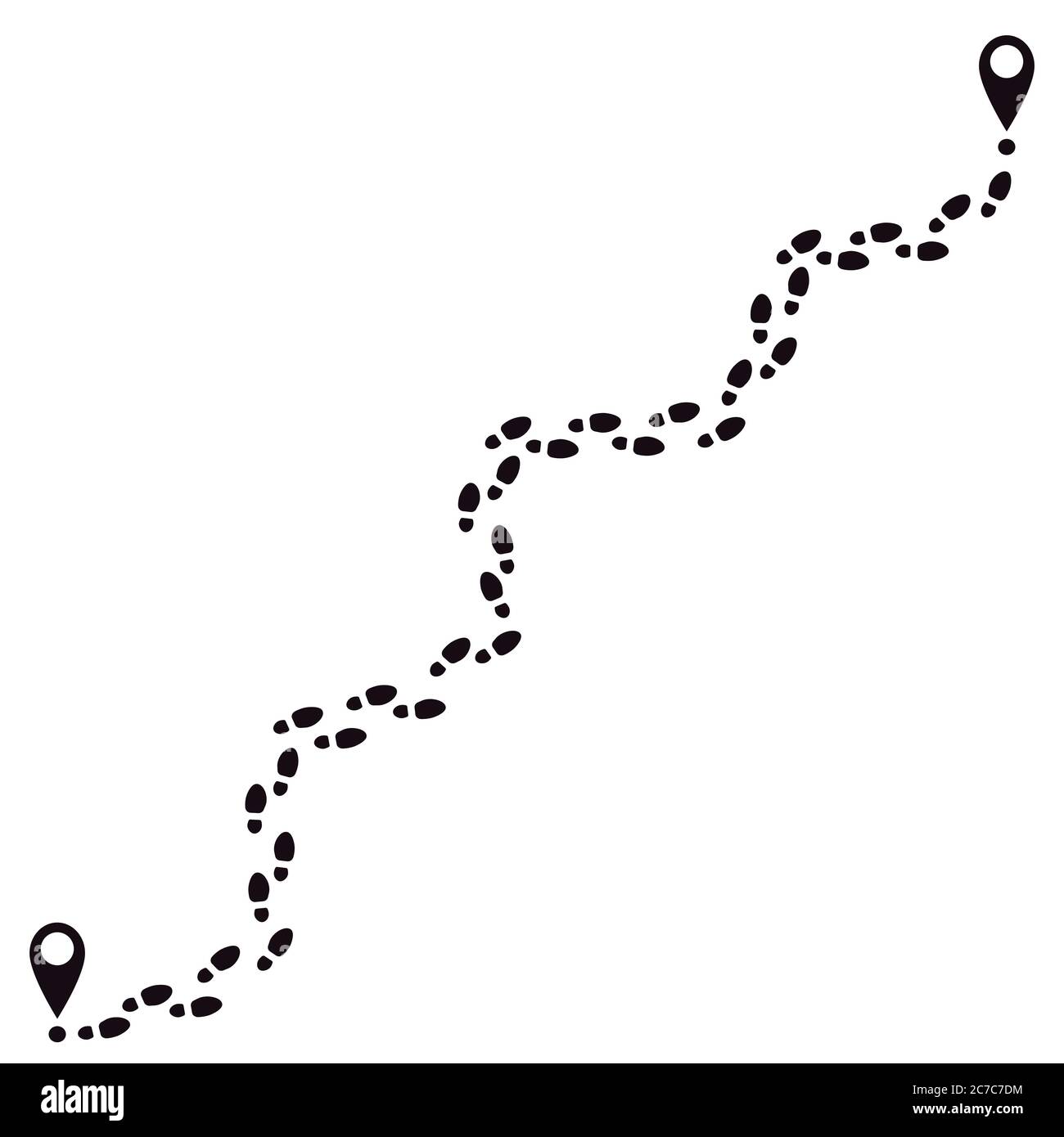 Human footprints track. Footsteps route, walking feet tracks with pin,  human foot steps way track silhouette vector illustration Stock Vector  Image & Art - Alamy
