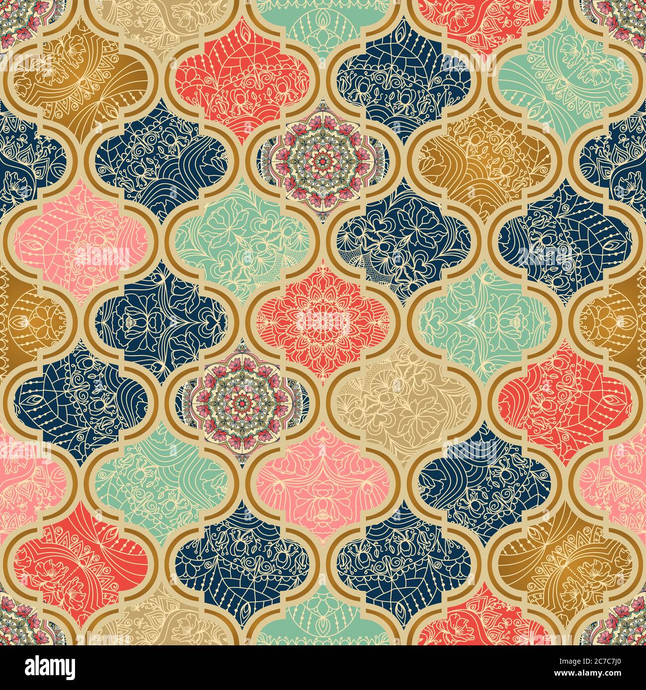 Seamless colorful patchwork in turkish style.Vintage wallpaper. Islam,  Arabic, Indian, ottoman motifs. Vector Stock Vector Image & Art - Alamy