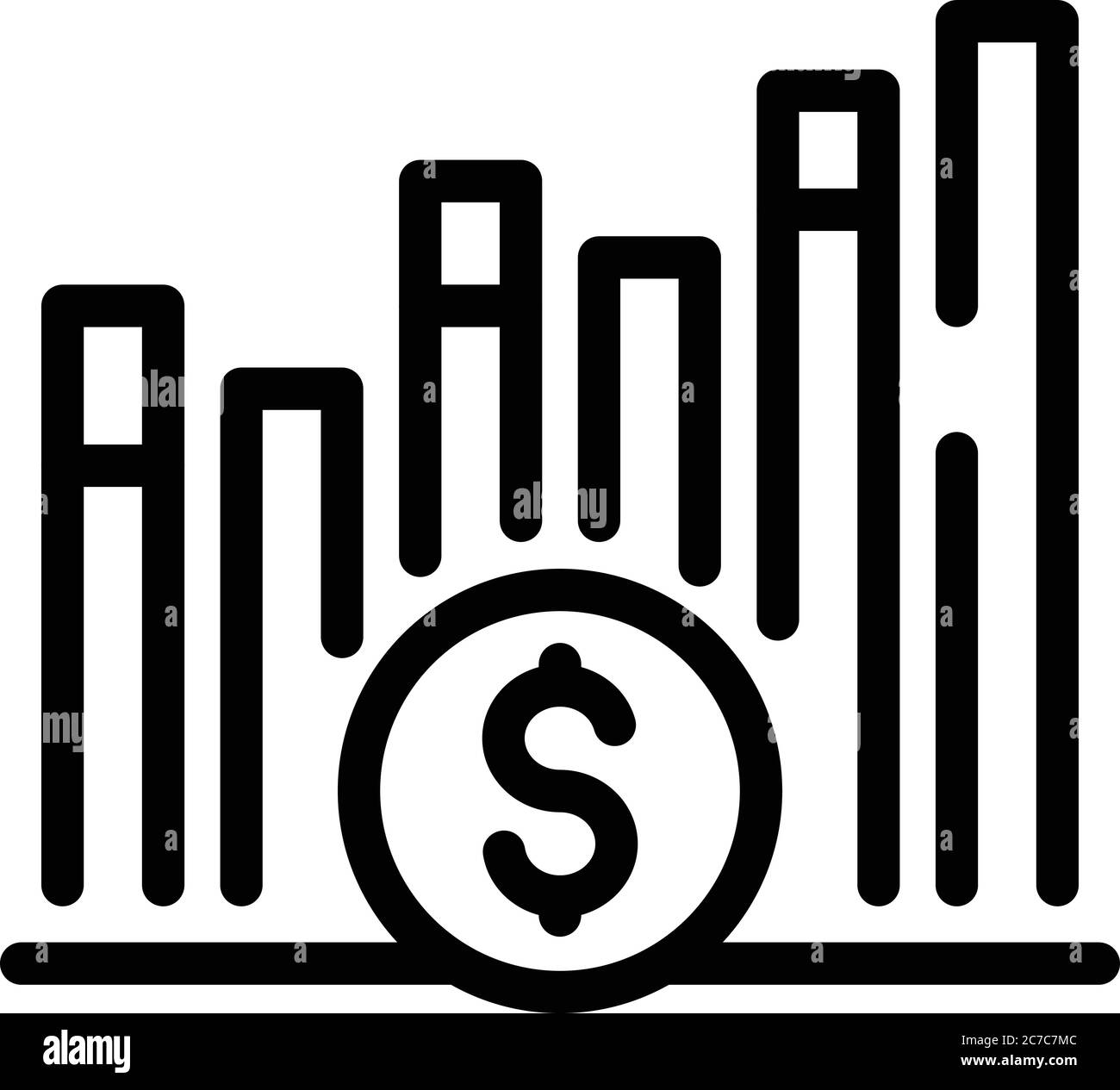 Crisis finance graph chart icon, outline style Stock Vector Image & Art ...