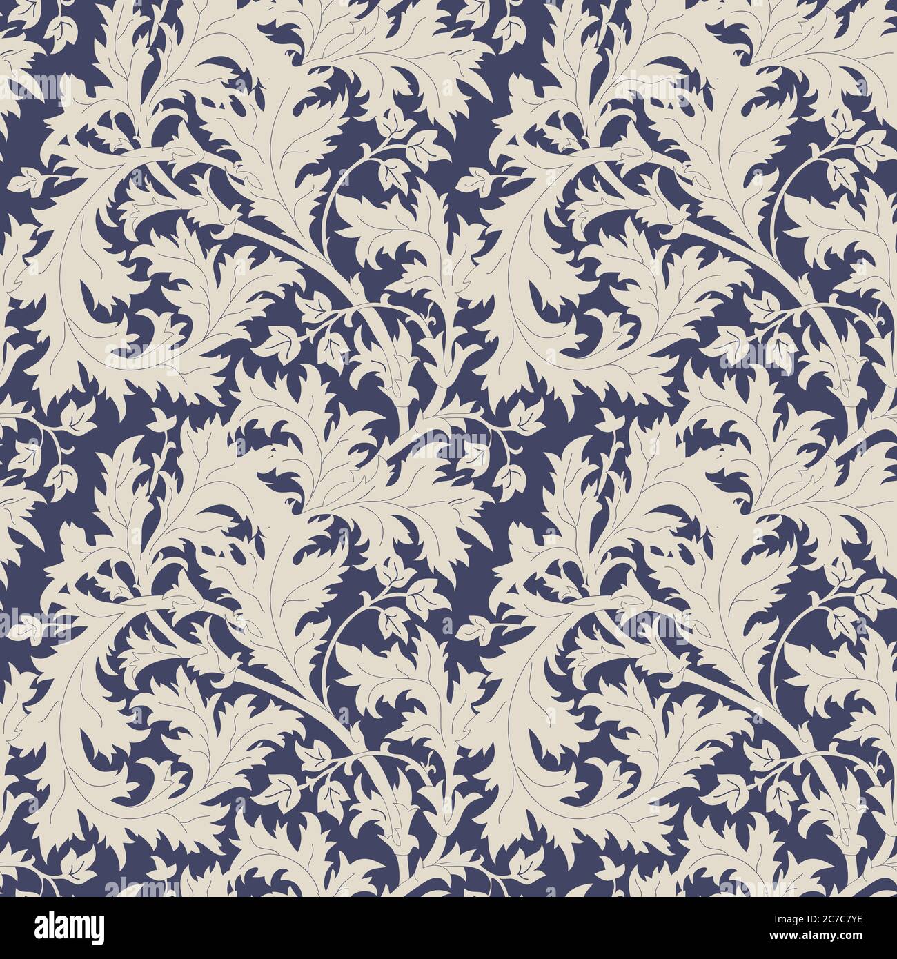 Seamless floral pattern in folk style with wildflowers, leaves. Hand ...