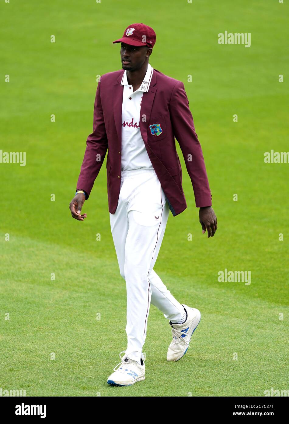 West Indies captain Jason Holder ahead of the start of play on day one