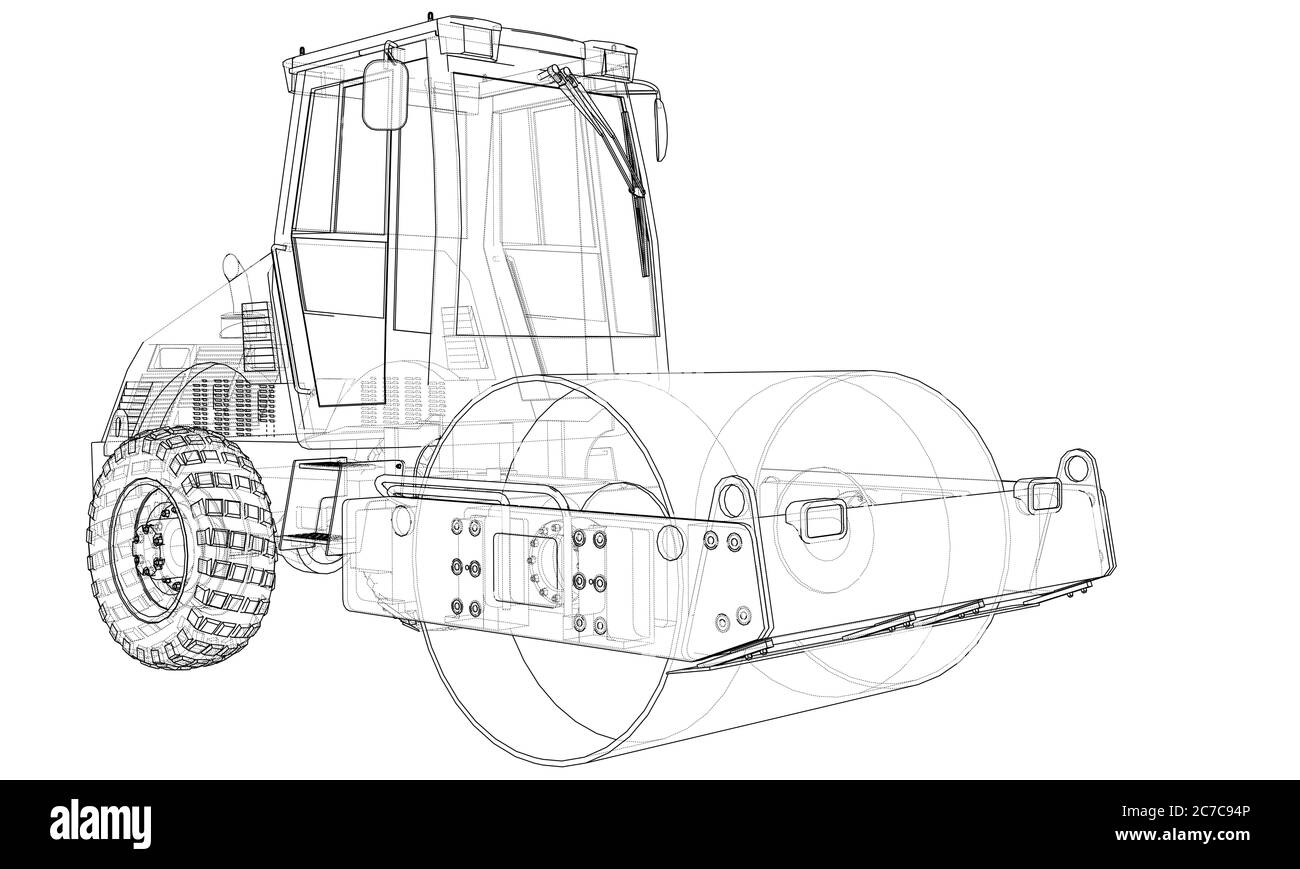 Construction machine. Asphalt compactor Stock Photo - Alamy