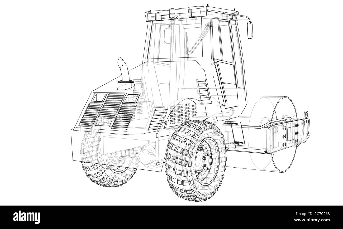 Construction machine. Asphalt compactor Stock Photo - Alamy