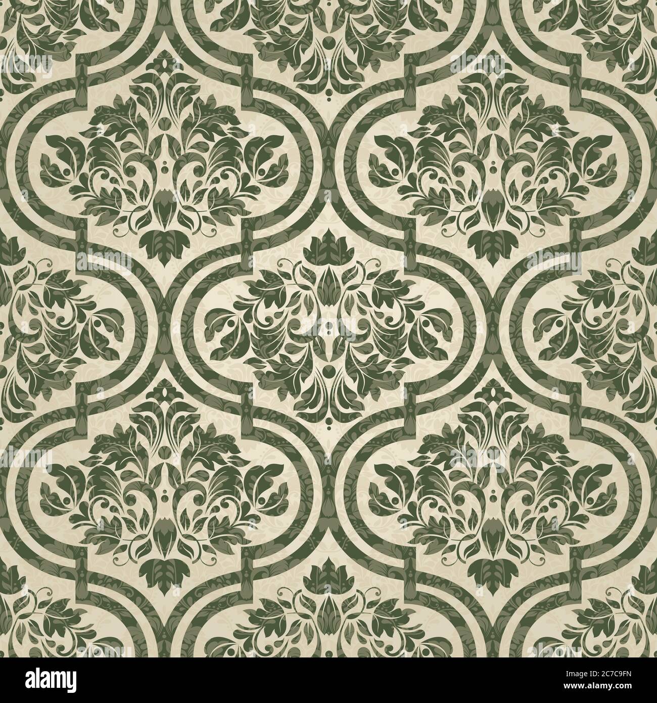 Seamless damask wallpaper Seamless vintage pattern in Victorian style   Hand drawn floral pattern Vector illustration Stock Vector Image  Art   Alamy