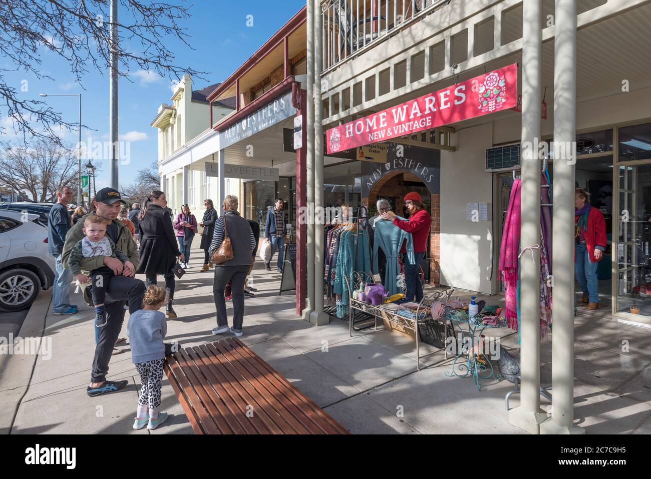 June 2020, Mudgee: People shopping but still keeping a safe distance from each other as Covid-19 restrictions are eased in New South Wales, Australia Stock Photo