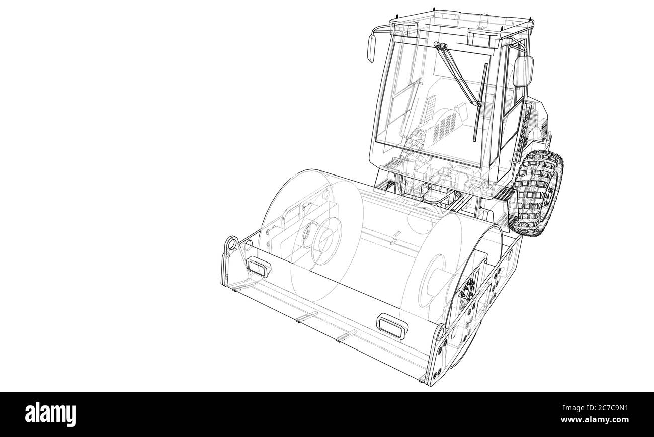 Construction machine. Asphalt compactor Stock Photo - Alamy