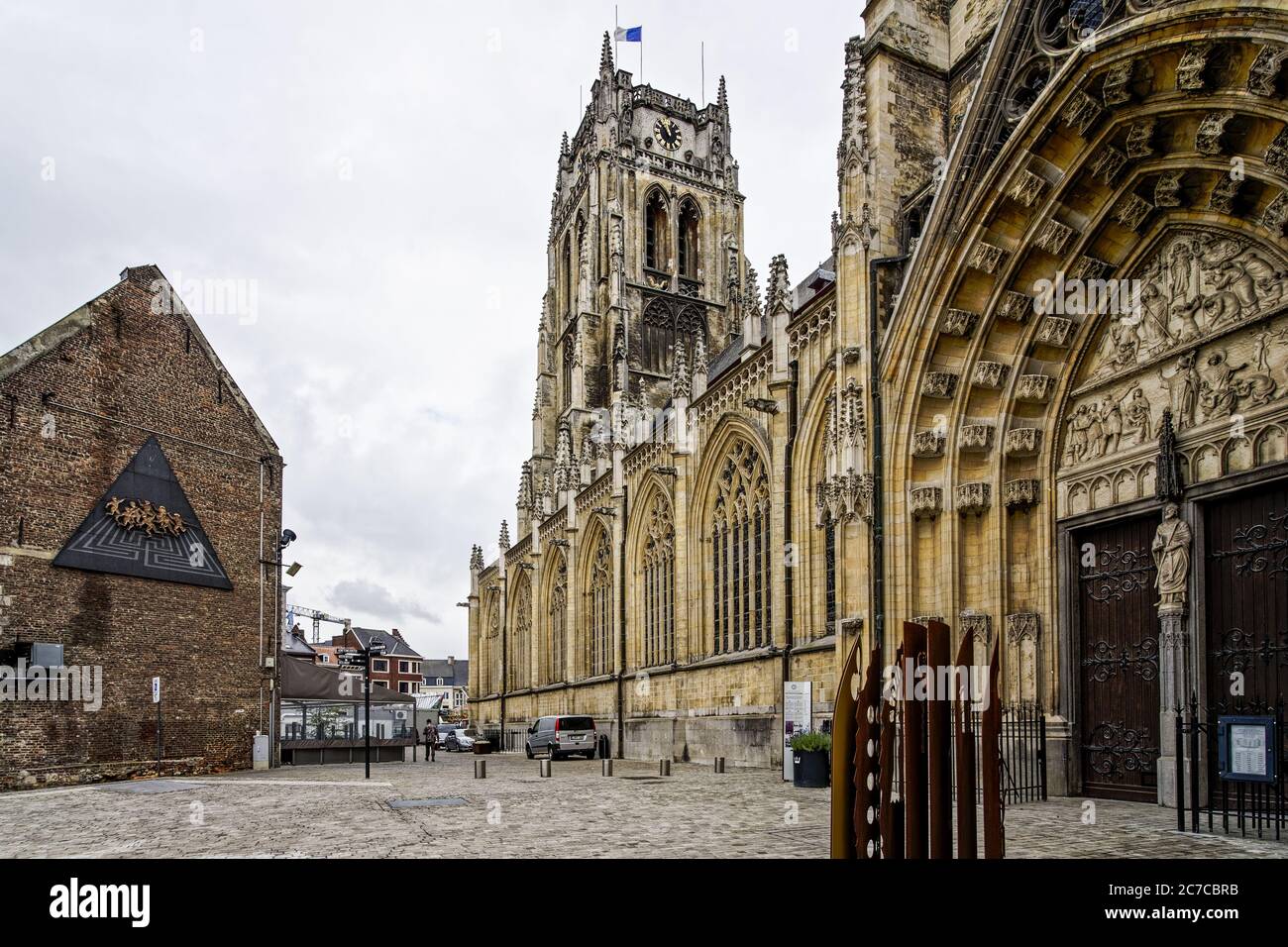 Beautiful shot of the Old Cathedral or Basilica of Our Lady in Tongeren, Belgium Stock Photo