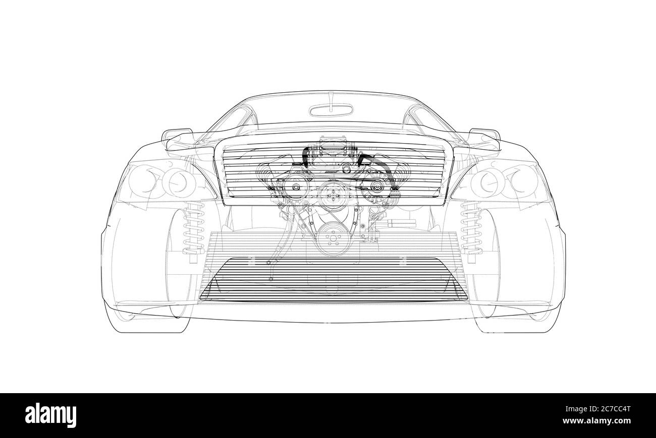 Concept car. 3d illustration Stock Photo