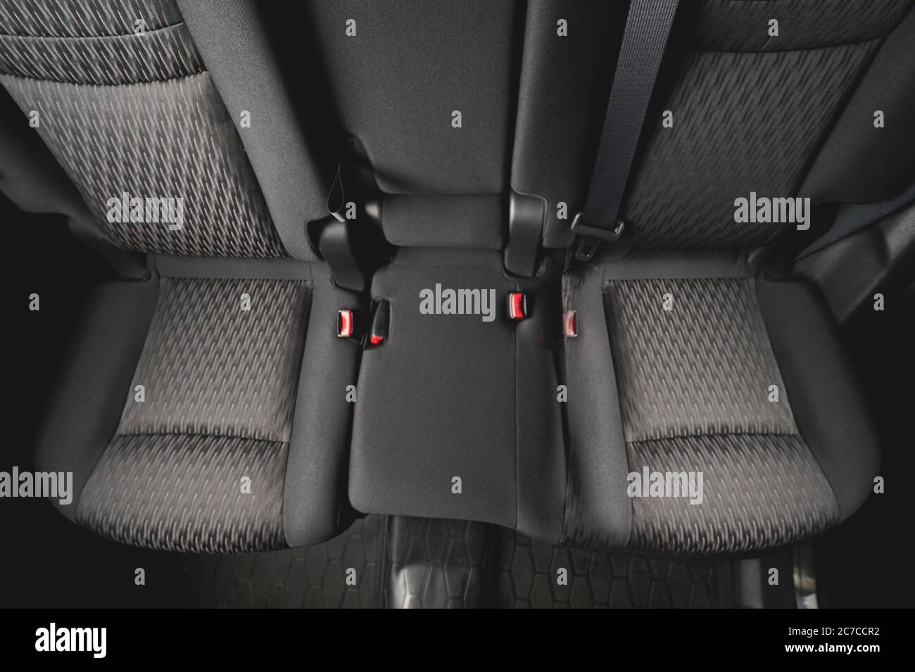 Clean black cloth car passenger  seat above top view Stock Photo