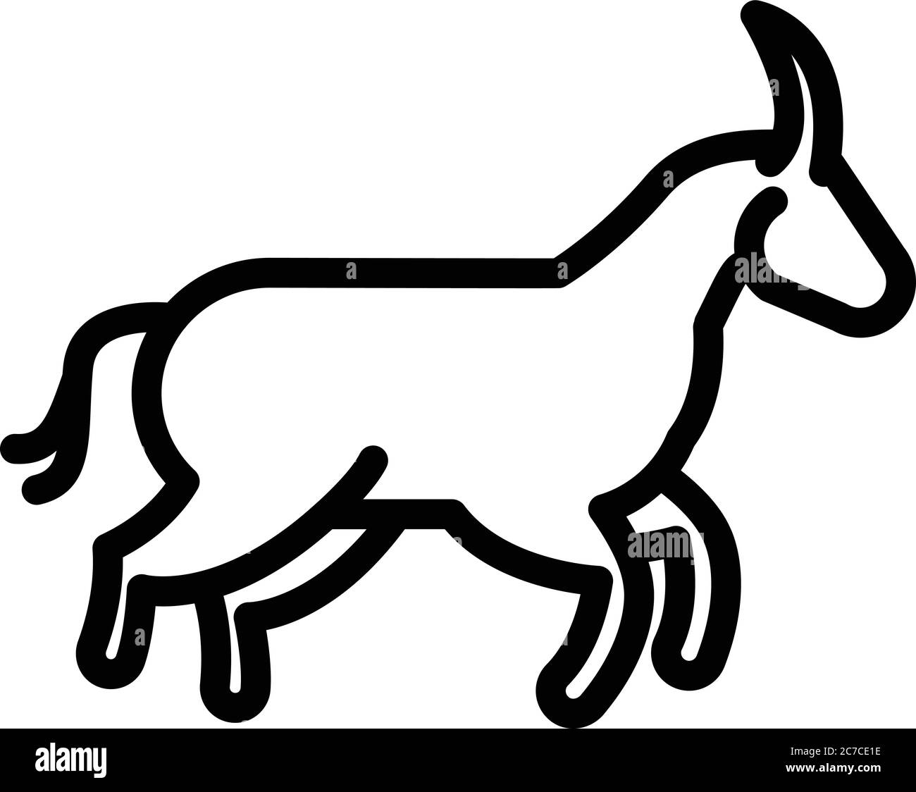 Running wildebeest icon, outline style Stock Vector