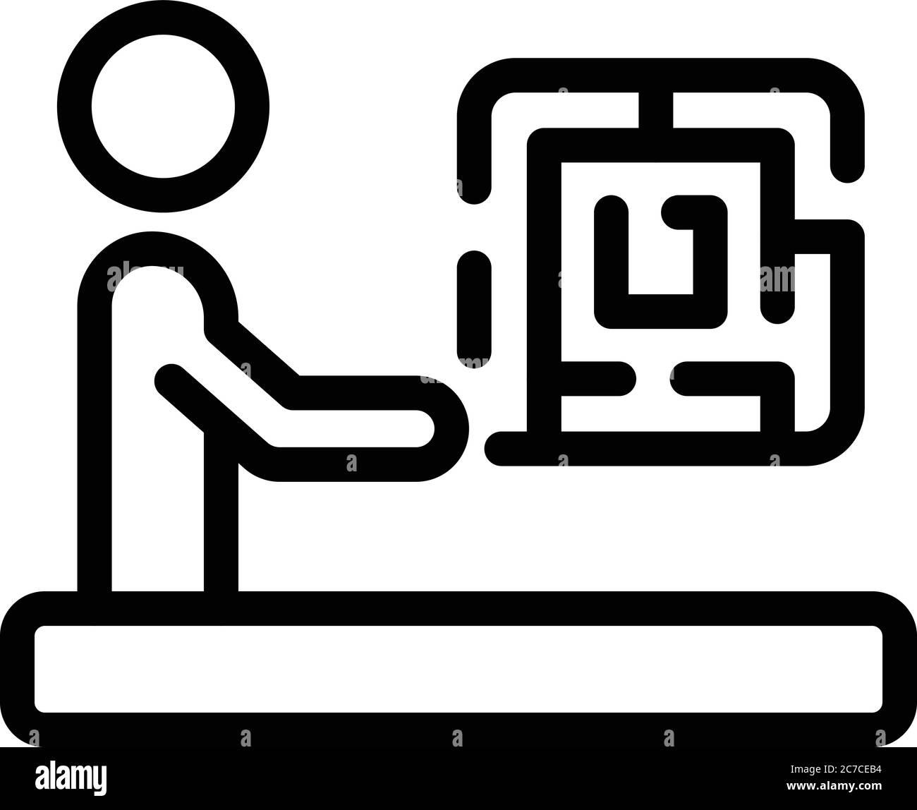 Resolve crisis labyrint icon, outline style Stock Vector